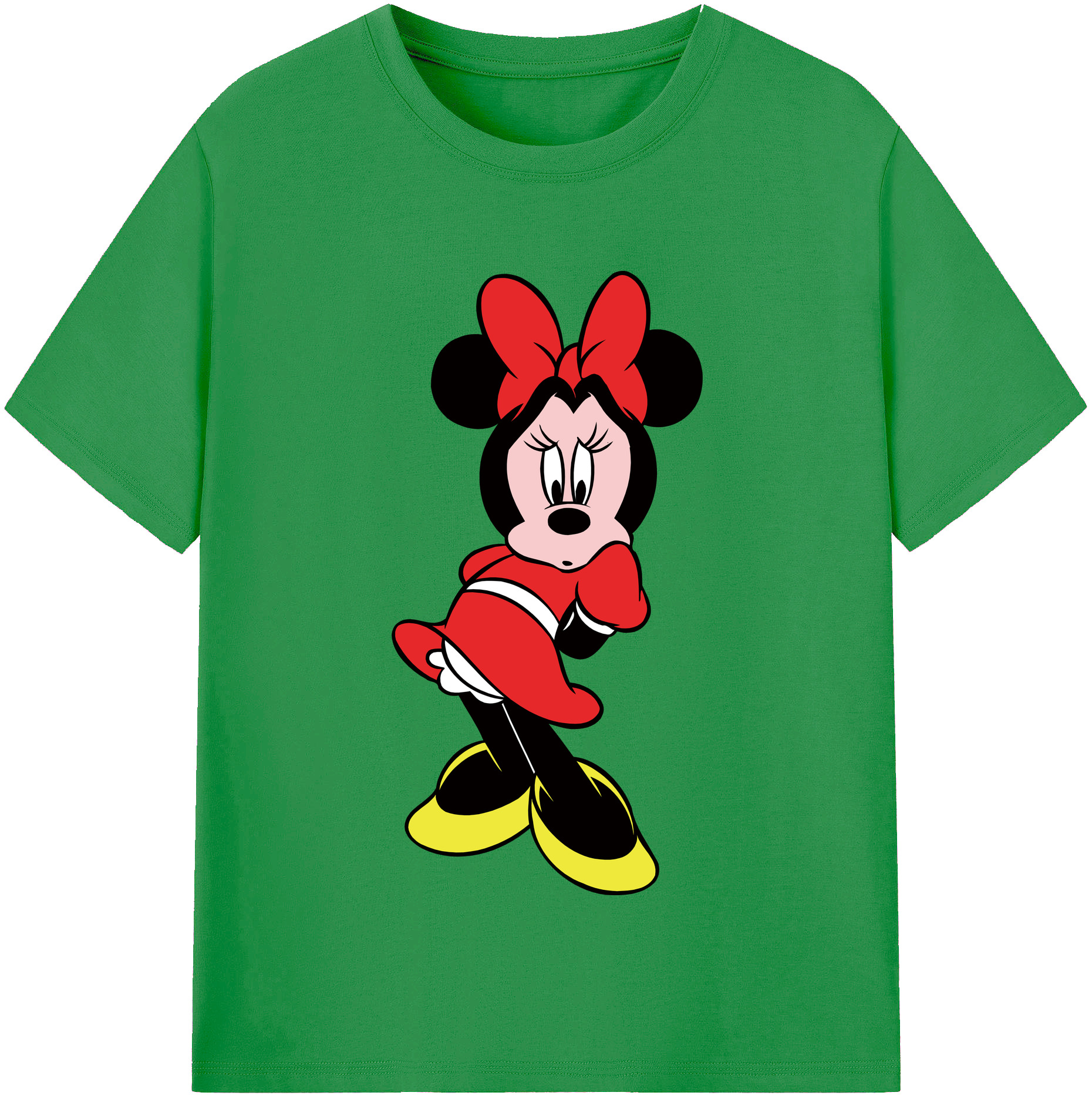 （画像用） ミッキーマウス Mickey Mouse レディースカジュアルプリントTシャツ（綿100％）
