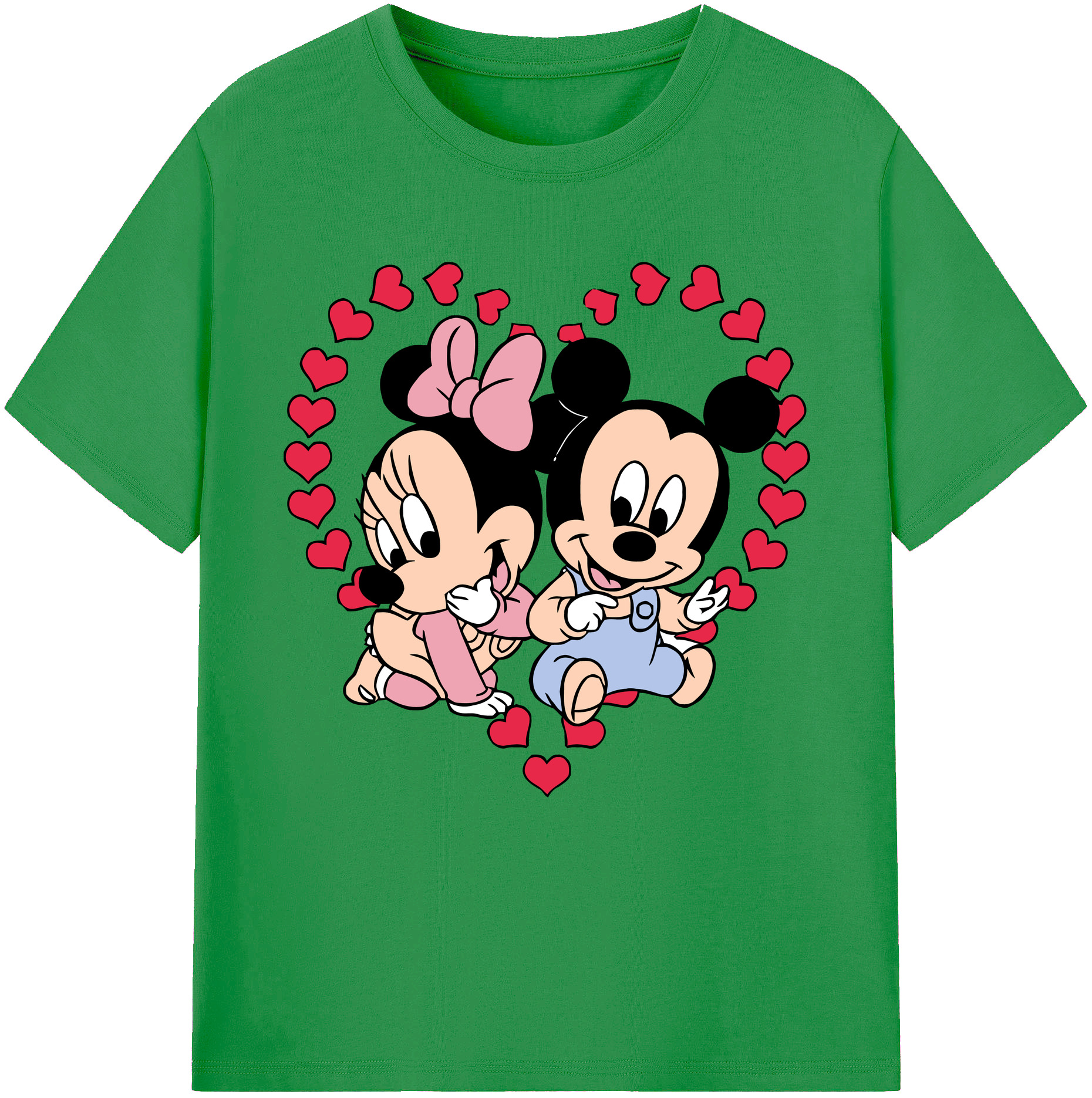 （画像用） ミッキーマウス Mickey Mouse レディースカジュアルプリントTシャツ（綿100％）
