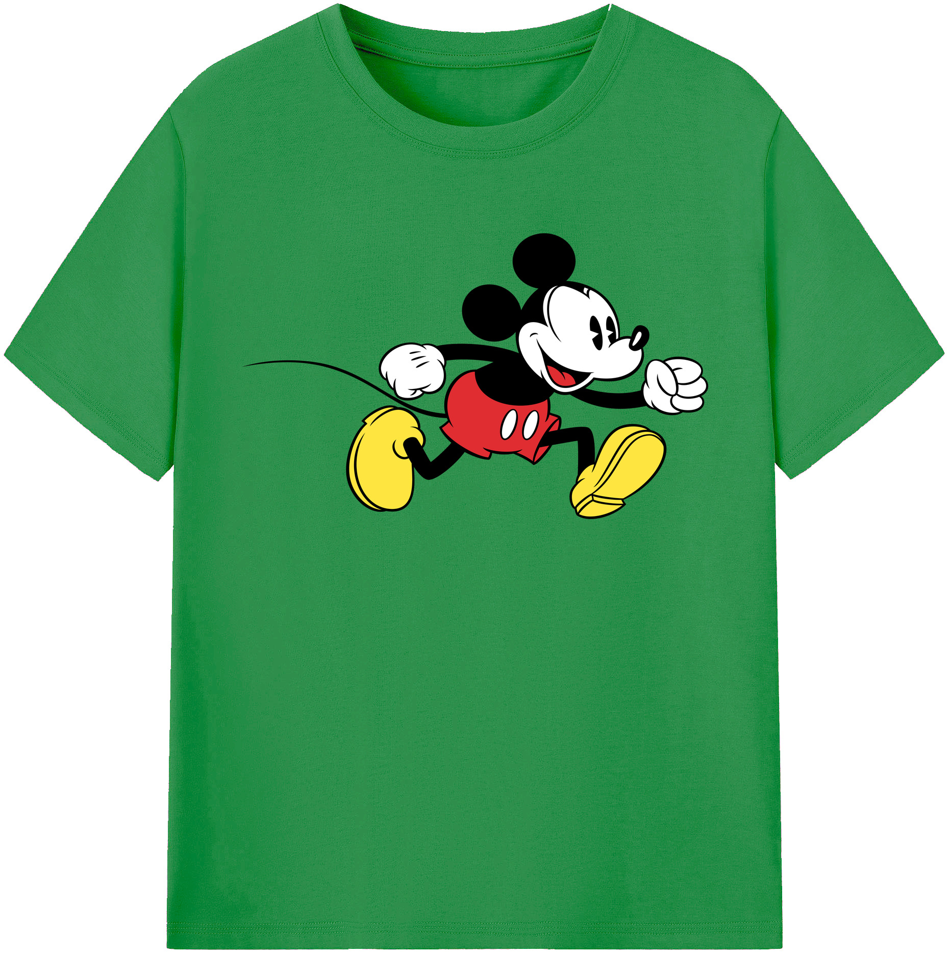 （画像用） ミッキーマウス Mickey Mouse レディースカジュアルプリントTシャツ（綿100％）