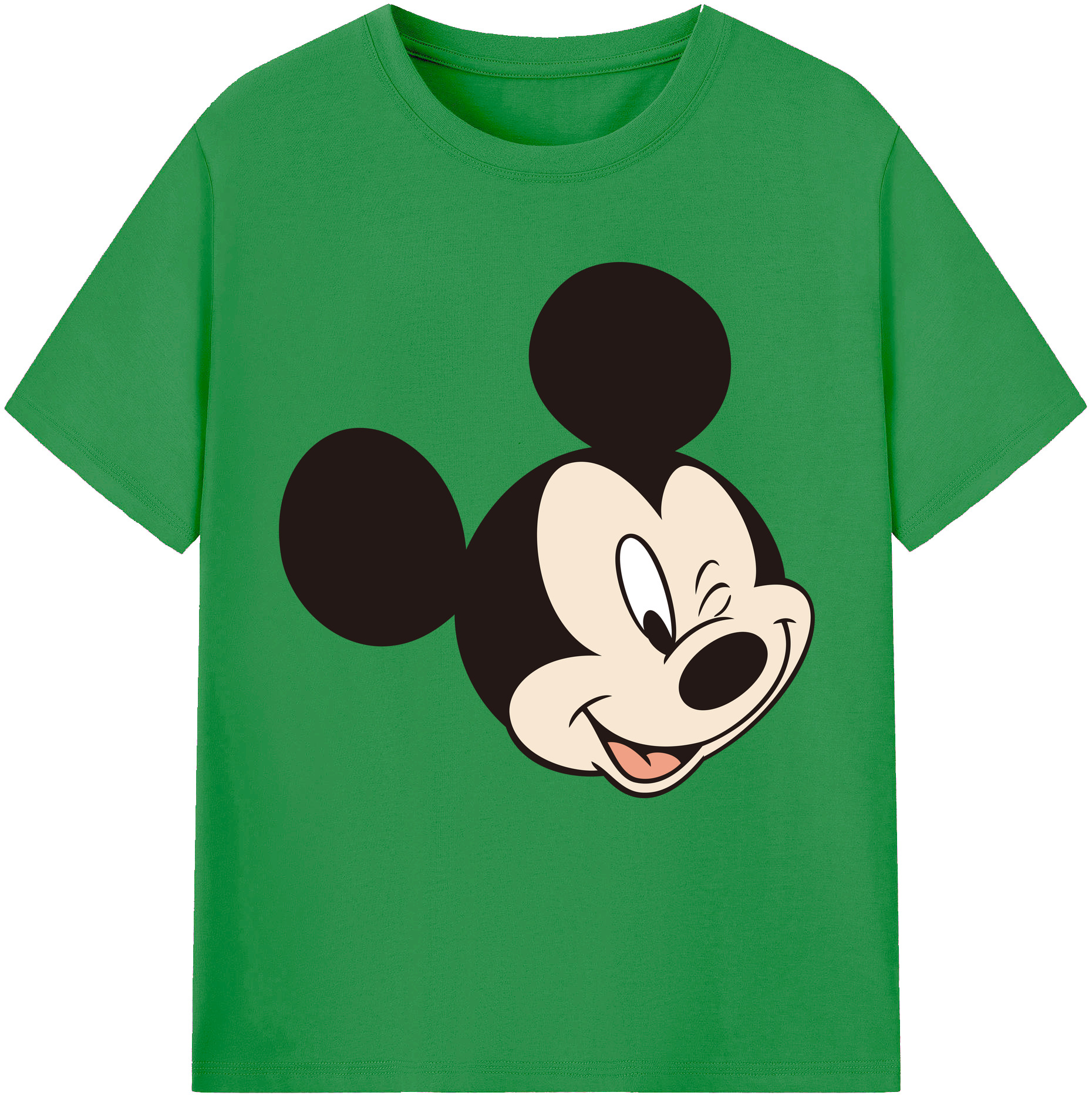 （画像用） ミッキーマウス Mickey Mouse レディースカジュアルプリントTシャツ（綿100％）