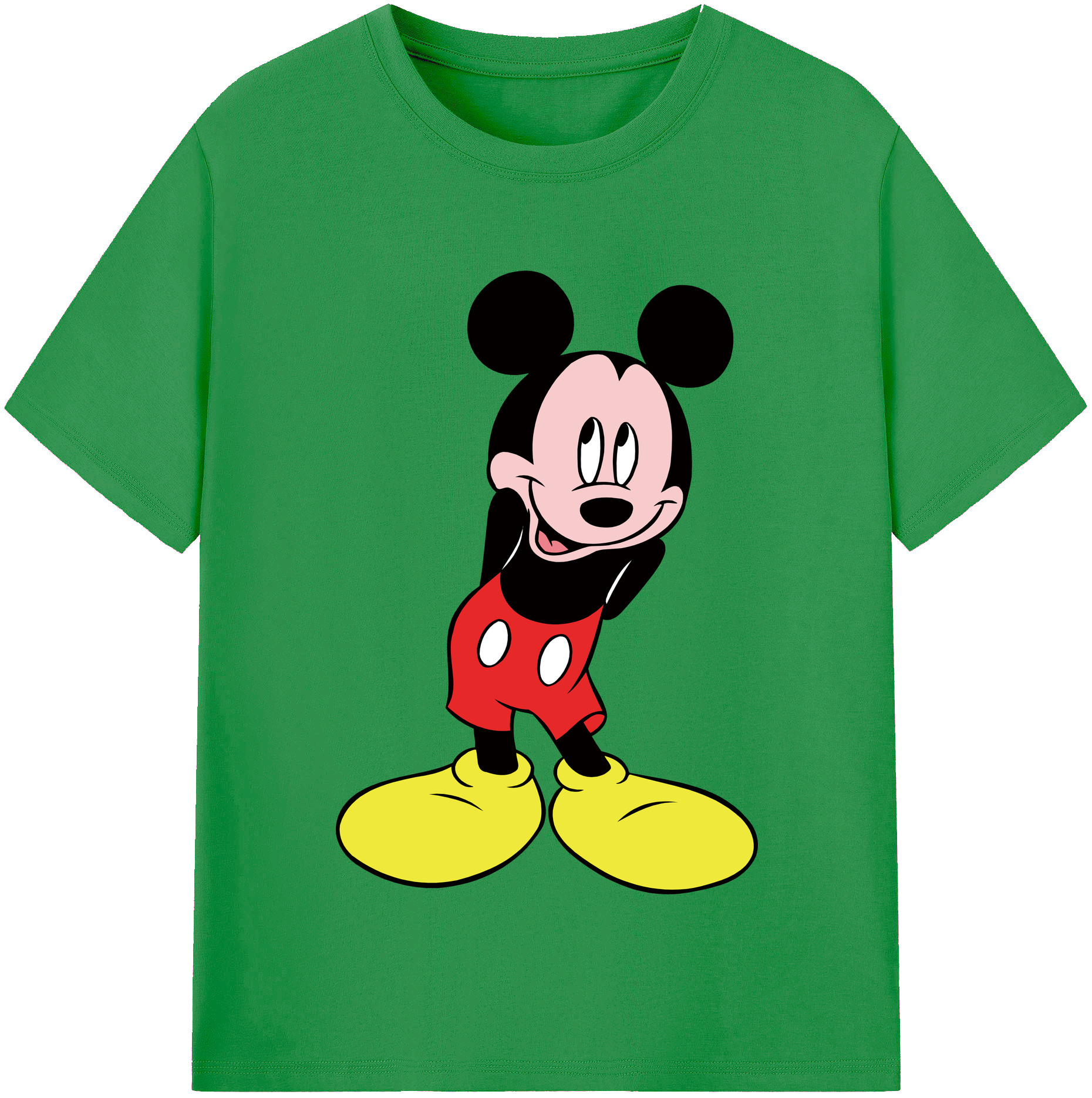 （画像用） ミッキーマウス Mickey Mouse レディースカジュアルプリントTシャツ（綿100％）