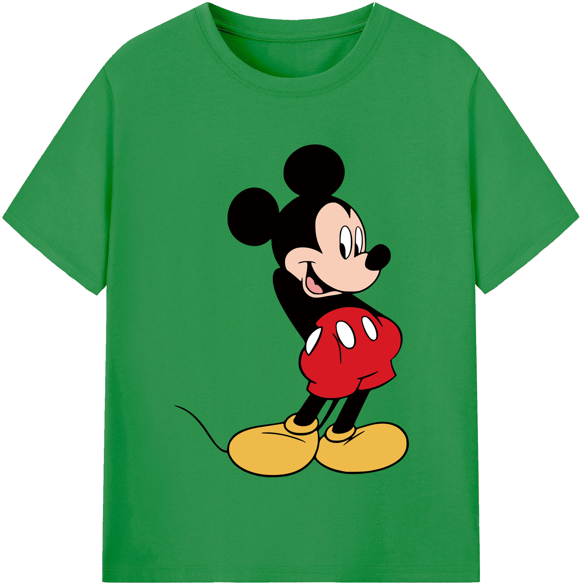 （画像用） ミッキーマウス Mickey Mouse レディースカジュアルプリントTシャツ（綿100％）