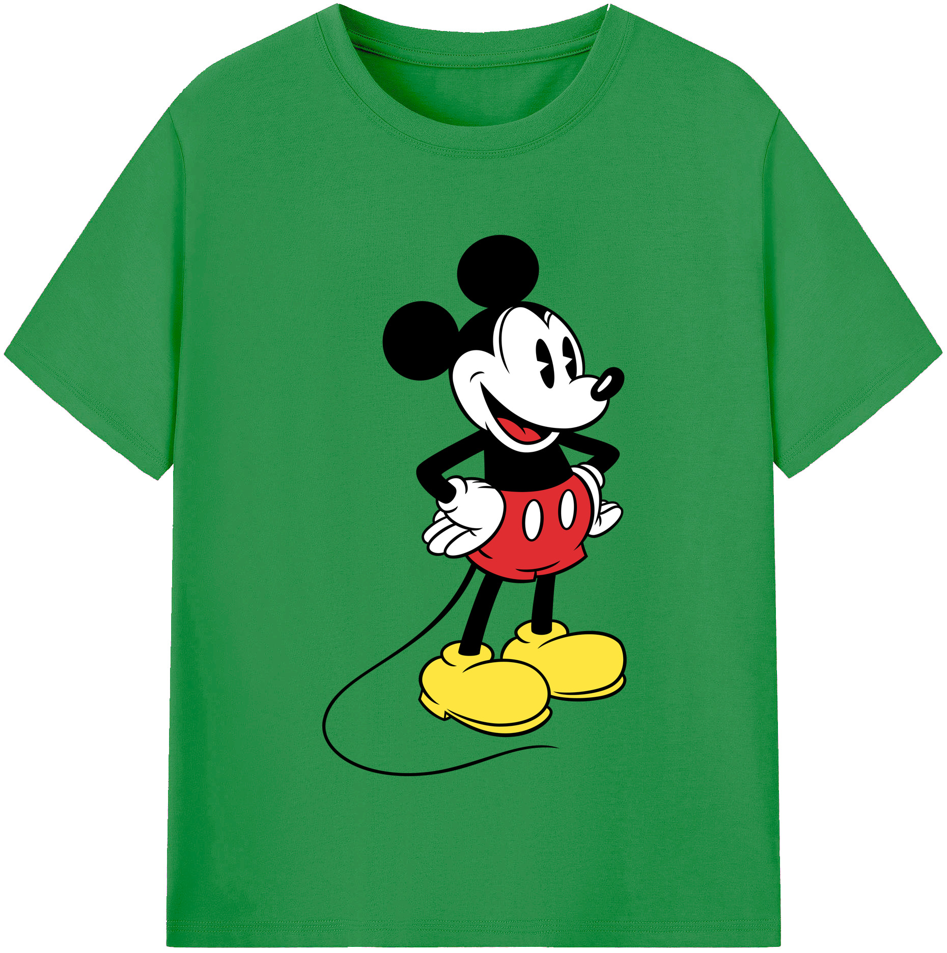 （画像用） ミッキーマウス Mickey Mouse レディースカジュアルプリントTシャツ（綿100％）