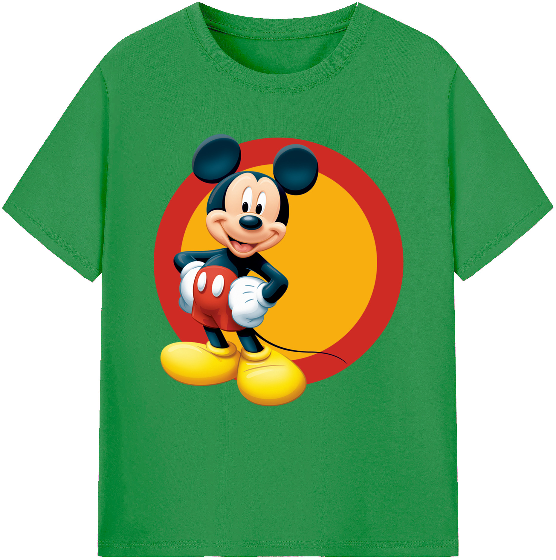 （画像用） ミッキーマウス Mickey Mouse レディースカジュアルプリントTシャツ（綿100％）