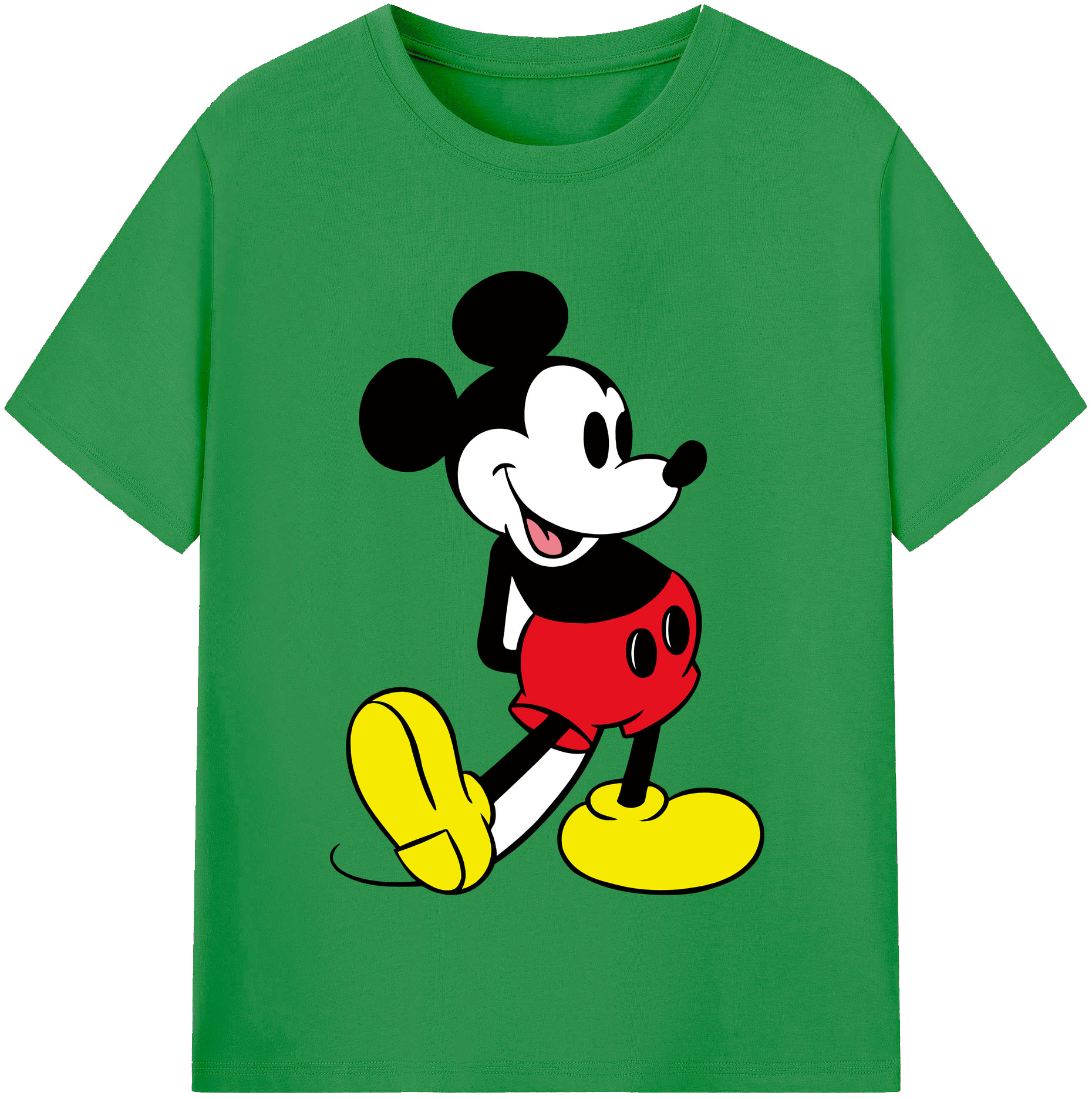 （画像用） ミッキーマウス Mickey Mouse レディースカジュアルプリントTシャツ（綿100％）