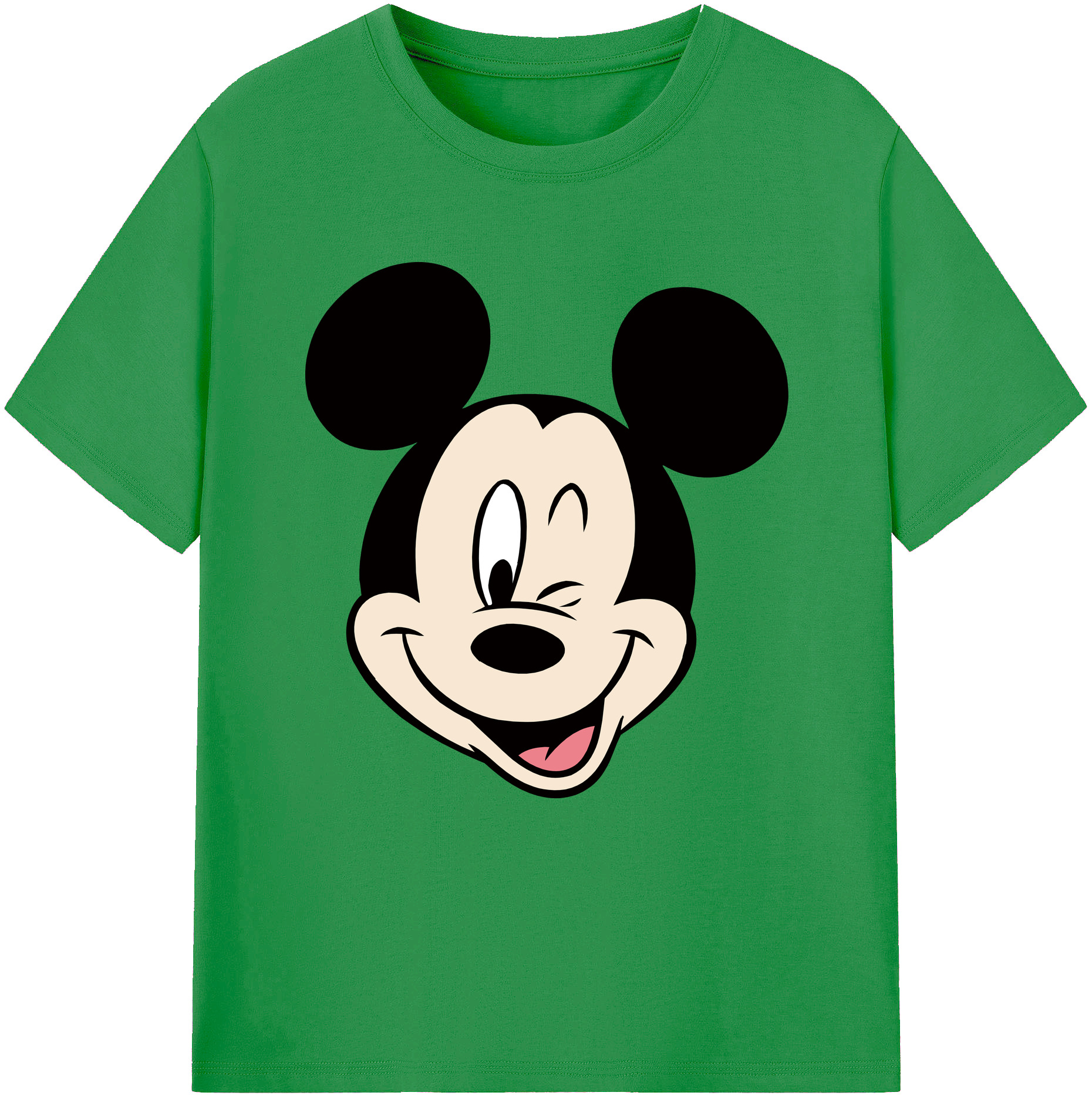 （画像用） ミッキーマウス Mickey Mouse レディースカジュアルプリントTシャツ（綿100％）