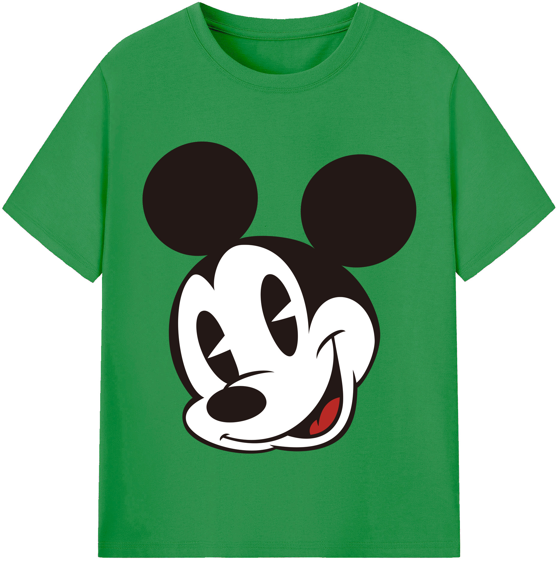 （画像用） ミッキーマウス Mickey Mouse レディースカジュアルプリントTシャツ（綿100％）