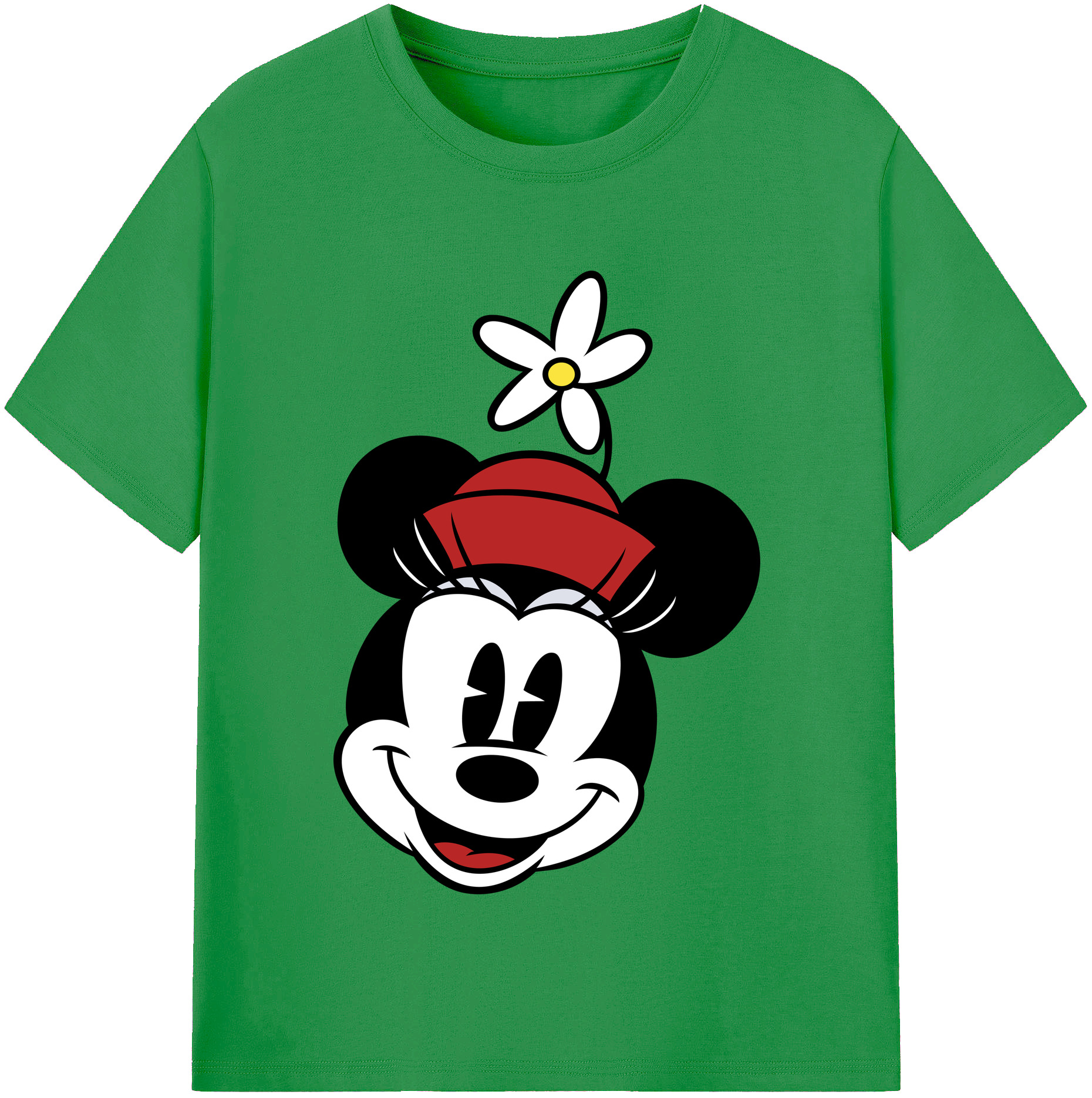 （画像用） ミッキーマウス Mickey Mouse レディースカジュアルプリントTシャツ（綿100％）