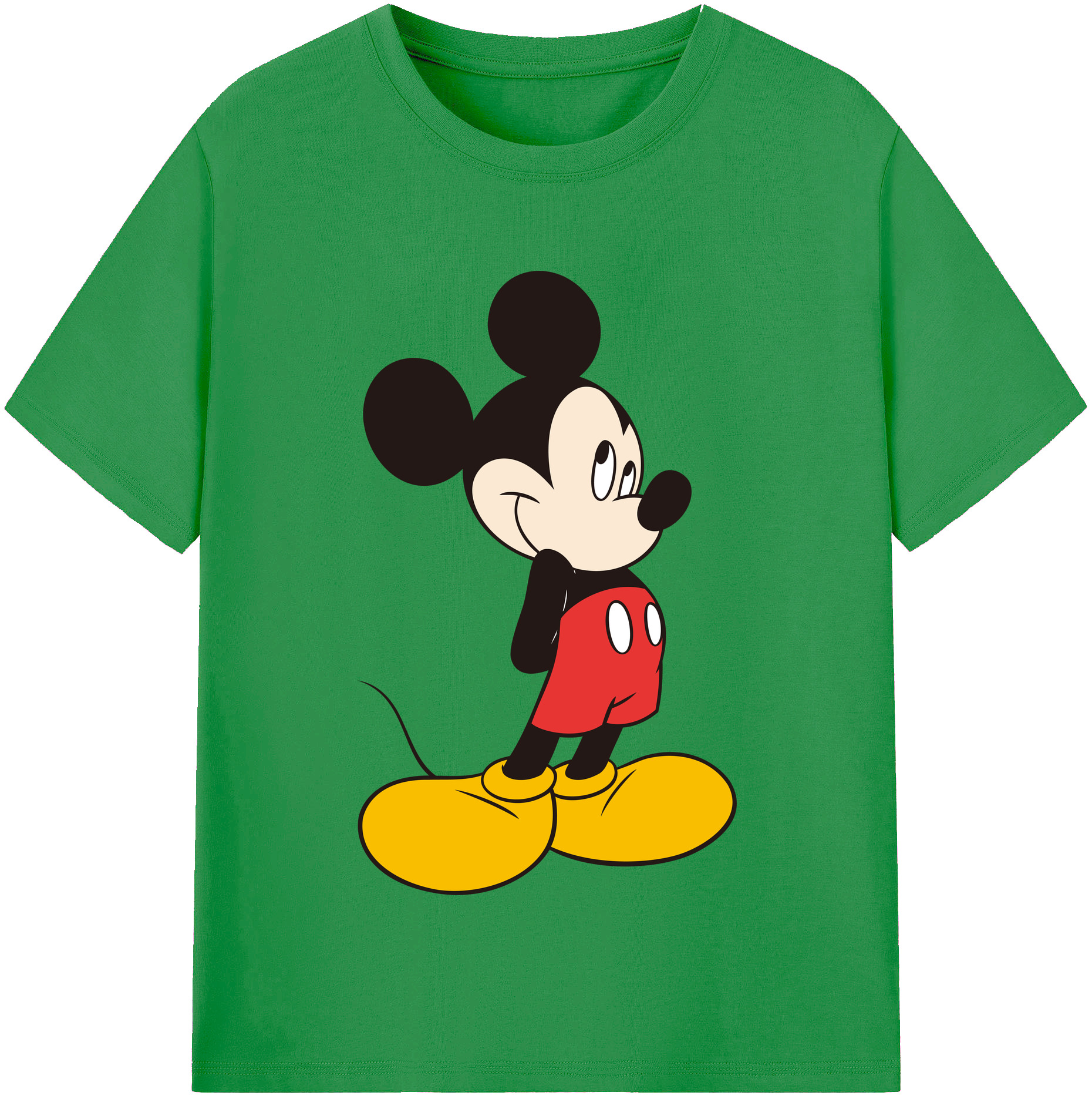 （画像用） ミッキーマウス Mickey Mouse レディースカジュアルプリントTシャツ（綿100％）