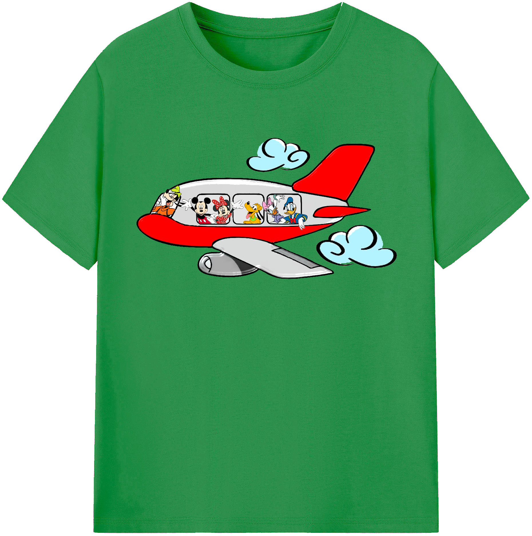 （画像用） ミッキーマウス Mickey Mouse レディースカジュアルプリントTシャツ（綿100％）