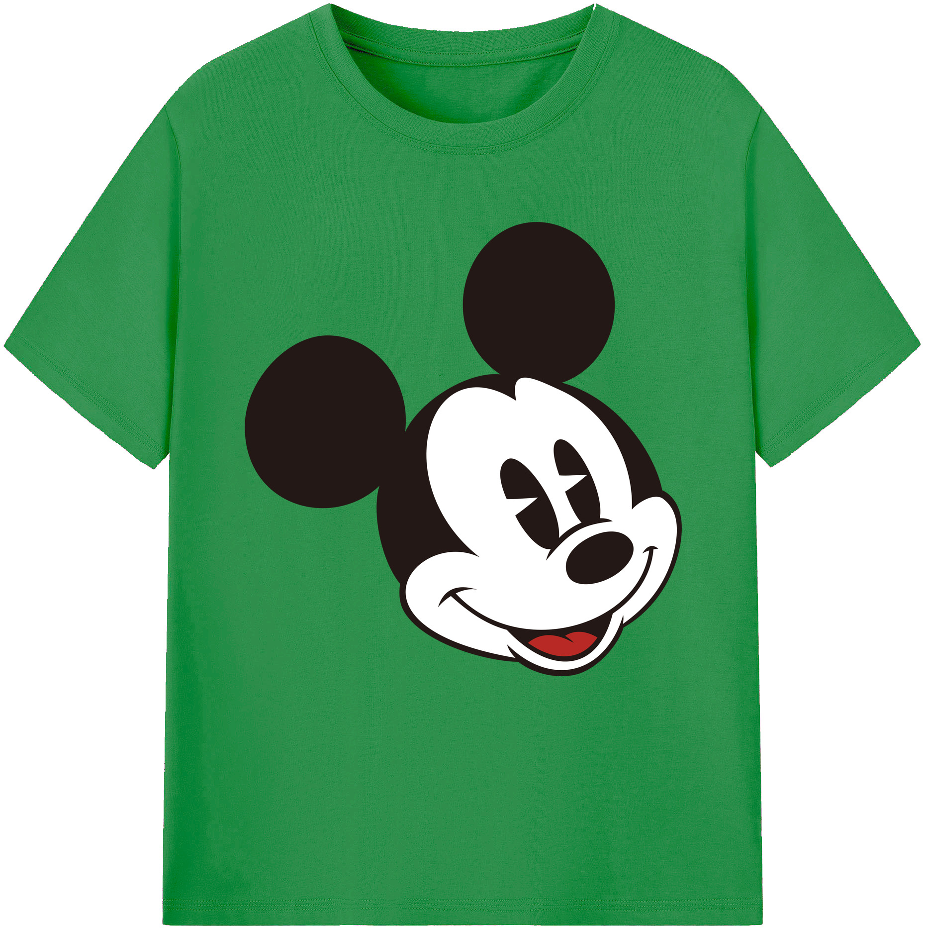 （画像用） ミッキーマウス Mickey Mouse レディースカジュアルプリントTシャツ（綿100％）