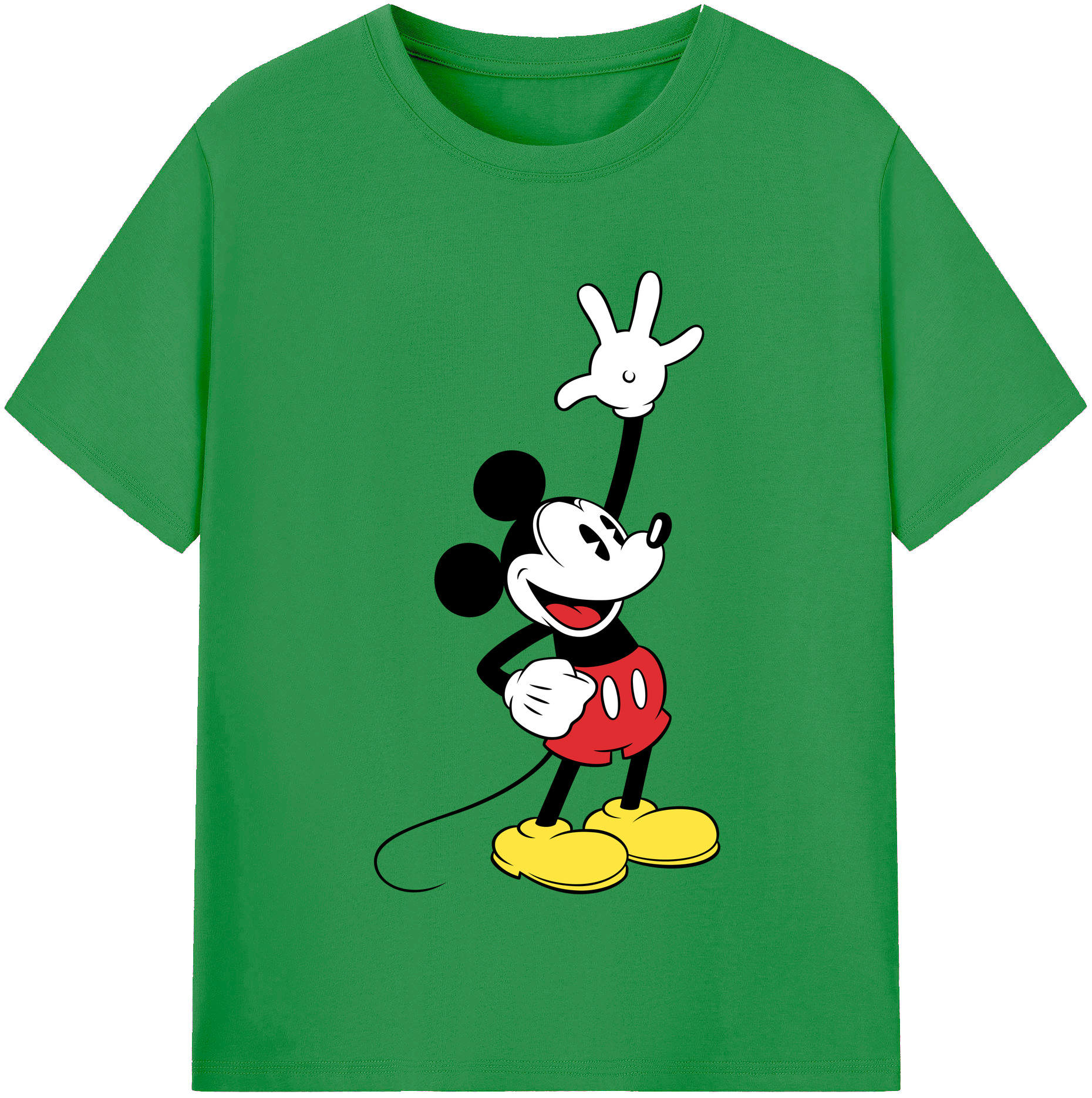 （画像用） ミッキーマウス Mickey Mouse レディースカジュアルプリントTシャツ（綿100％）