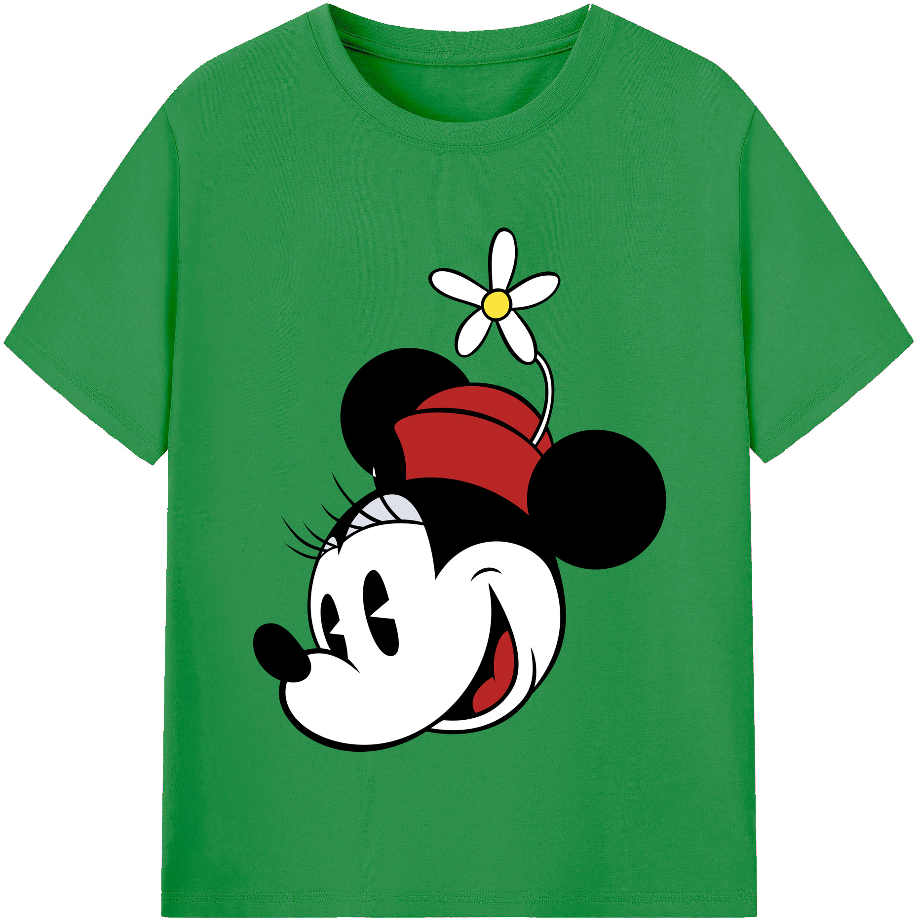 （画像用） ミッキーマウス Mickey Mouse レディースカジュアルプリントTシャツ（綿100％）