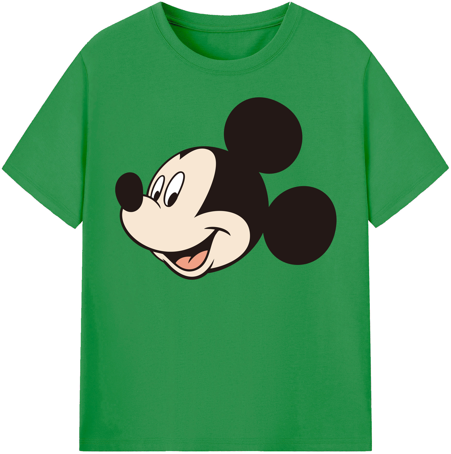 （画像用） ミッキーマウス Mickey Mouse レディースカジュアルプリントTシャツ（綿100％）