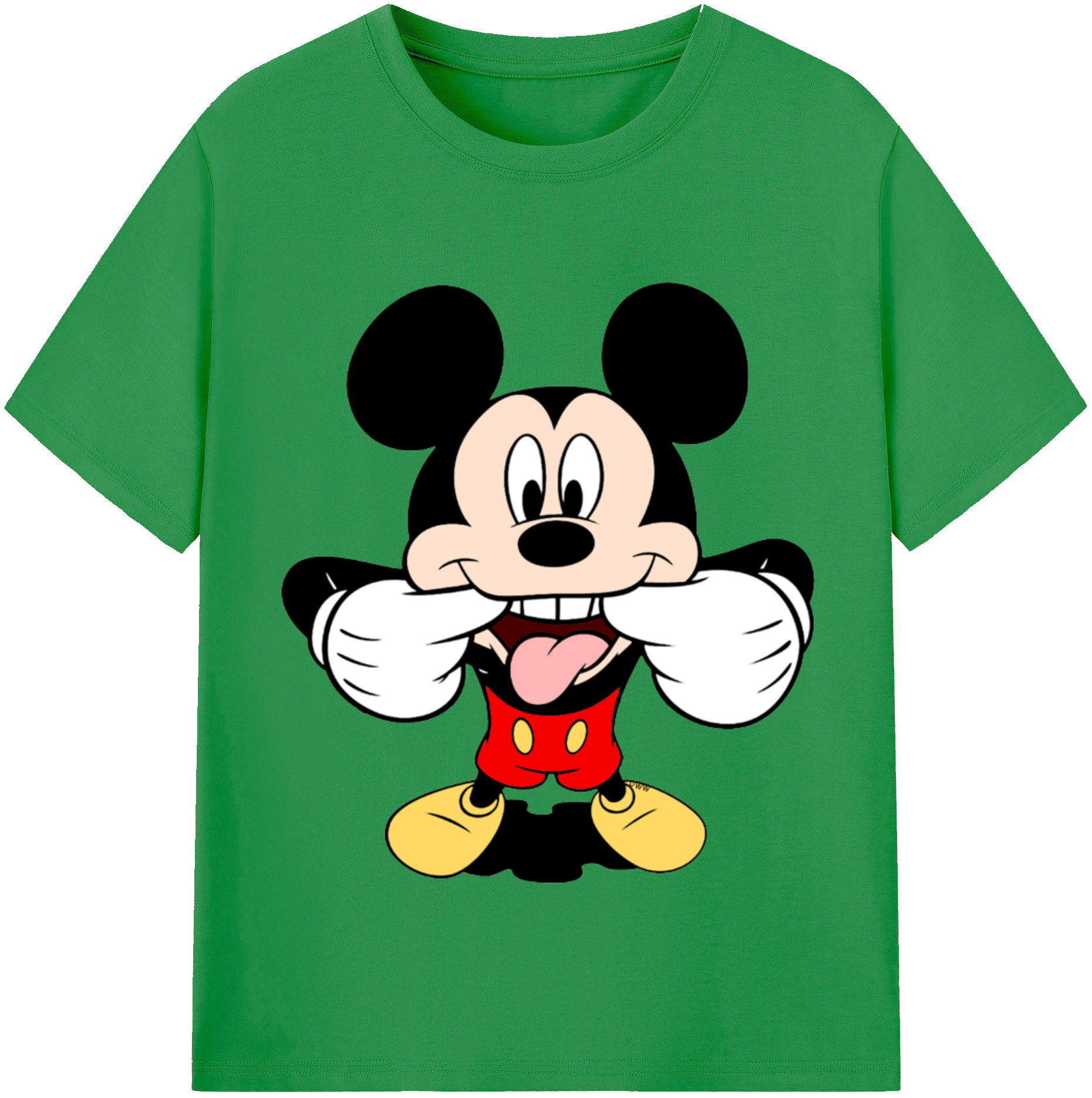 （画像用） ミッキーマウス Mickey Mouse レディースカジュアルプリントTシャツ（綿100％）
