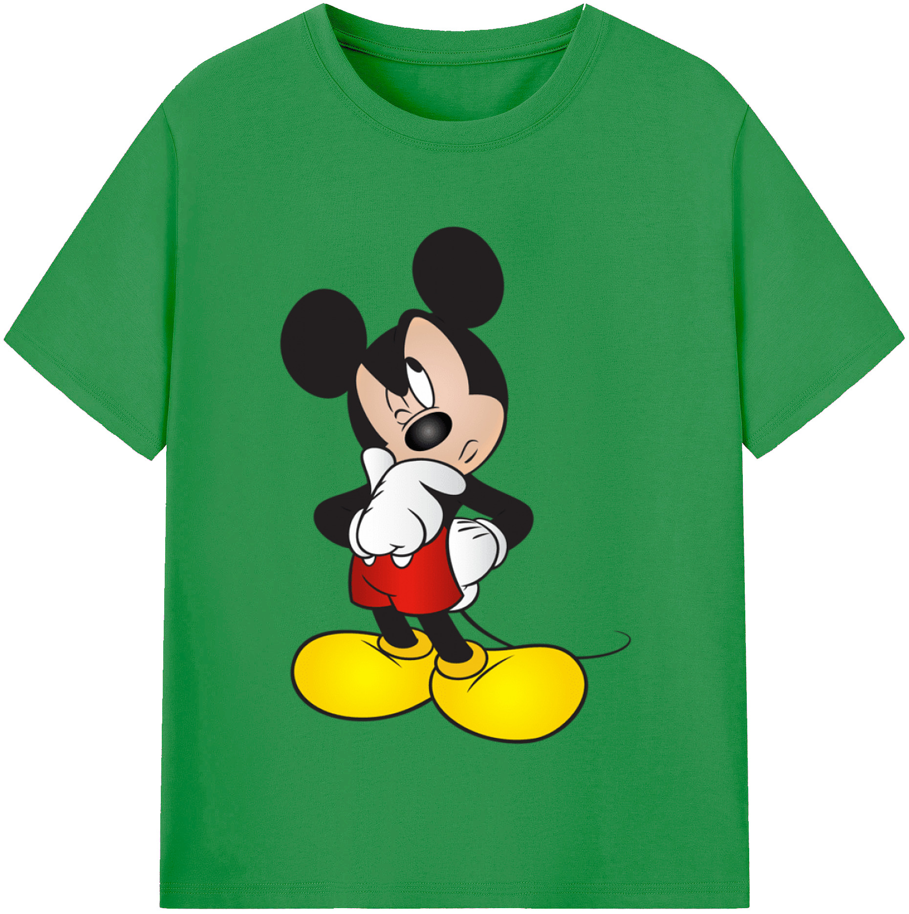 （画像用） ミッキーマウス Mickey Mouse レディースカジュアルプリントTシャツ（綿100％）