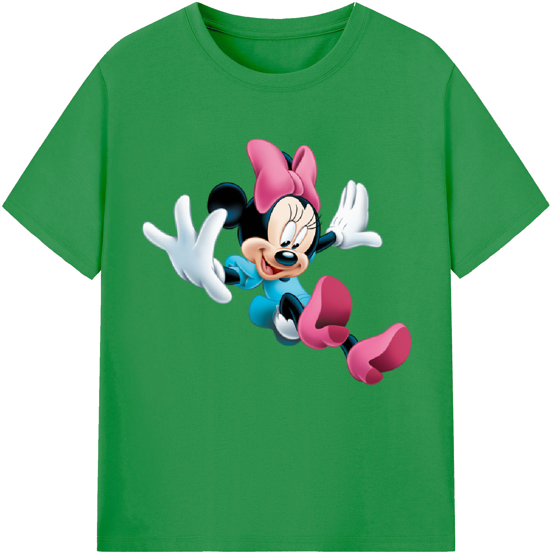 （画像用） ミッキーマウス Mickey Mouse レディースカジュアルプリントTシャツ（綿100％）