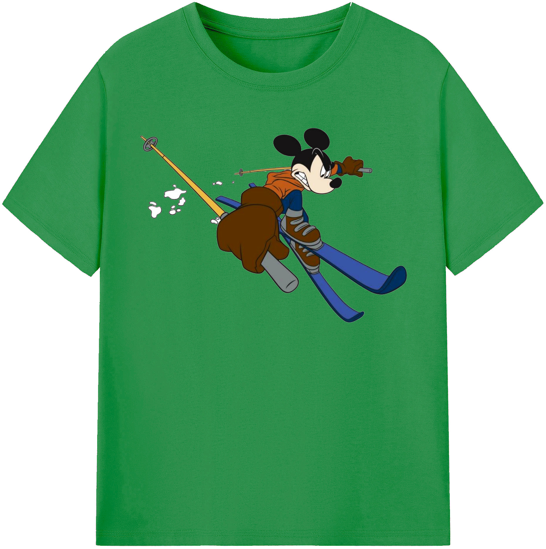 （画像用） ミッキーマウス Mickey Mouse レディースカジュアルプリントTシャツ（綿100％）