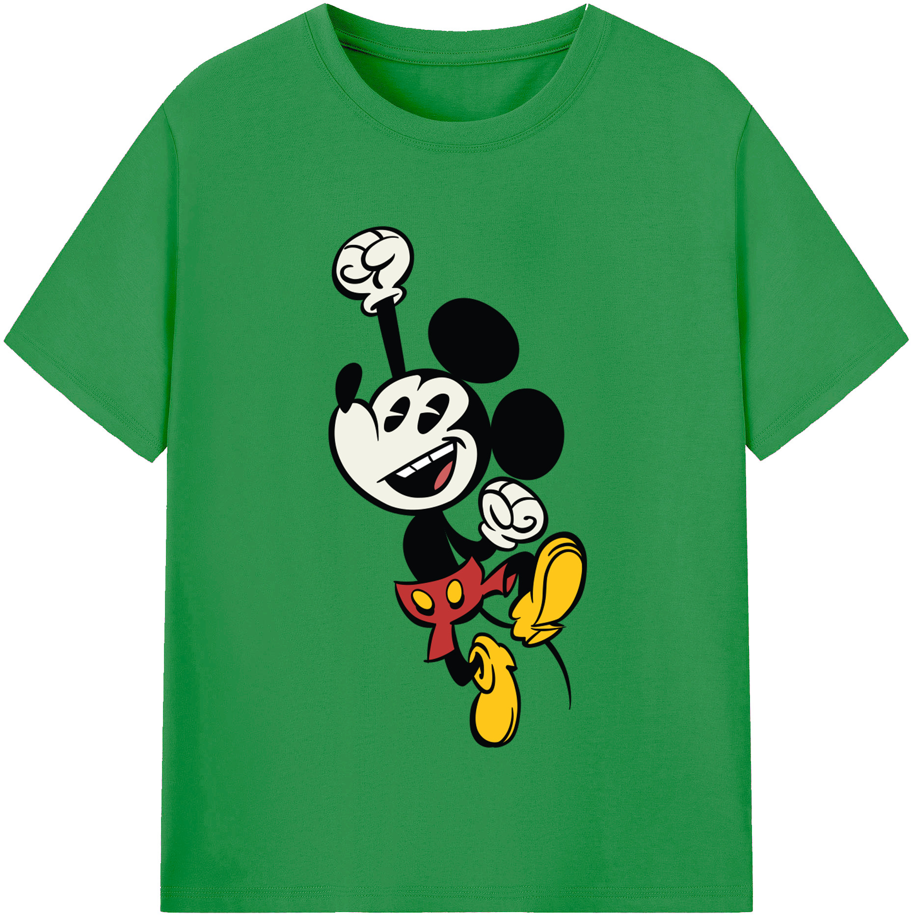 （画像用） ミッキーマウス Mickey Mouse レディースカジュアルプリントTシャツ（綿100％）