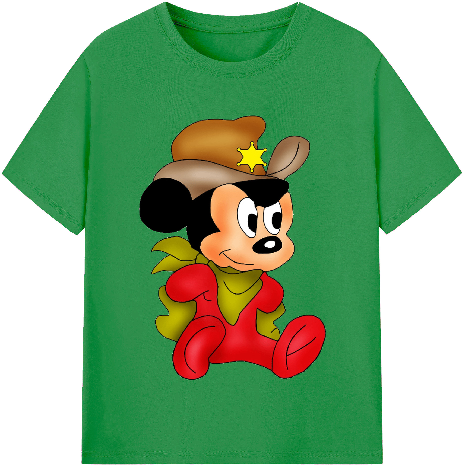 （画像用） ミッキーマウス Mickey Mouse レディースカジュアルプリントTシャツ（綿100％）