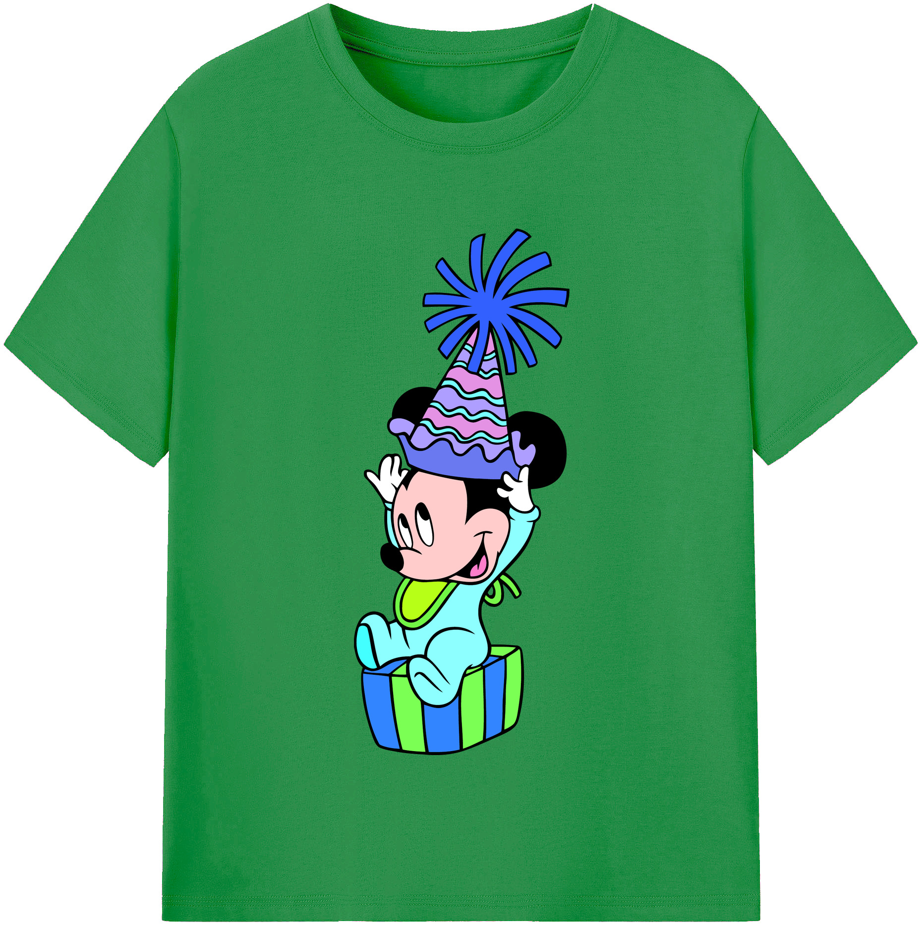 （画像用） ミッキーマウス Mickey Mouse レディースカジュアルプリントTシャツ（綿100％）