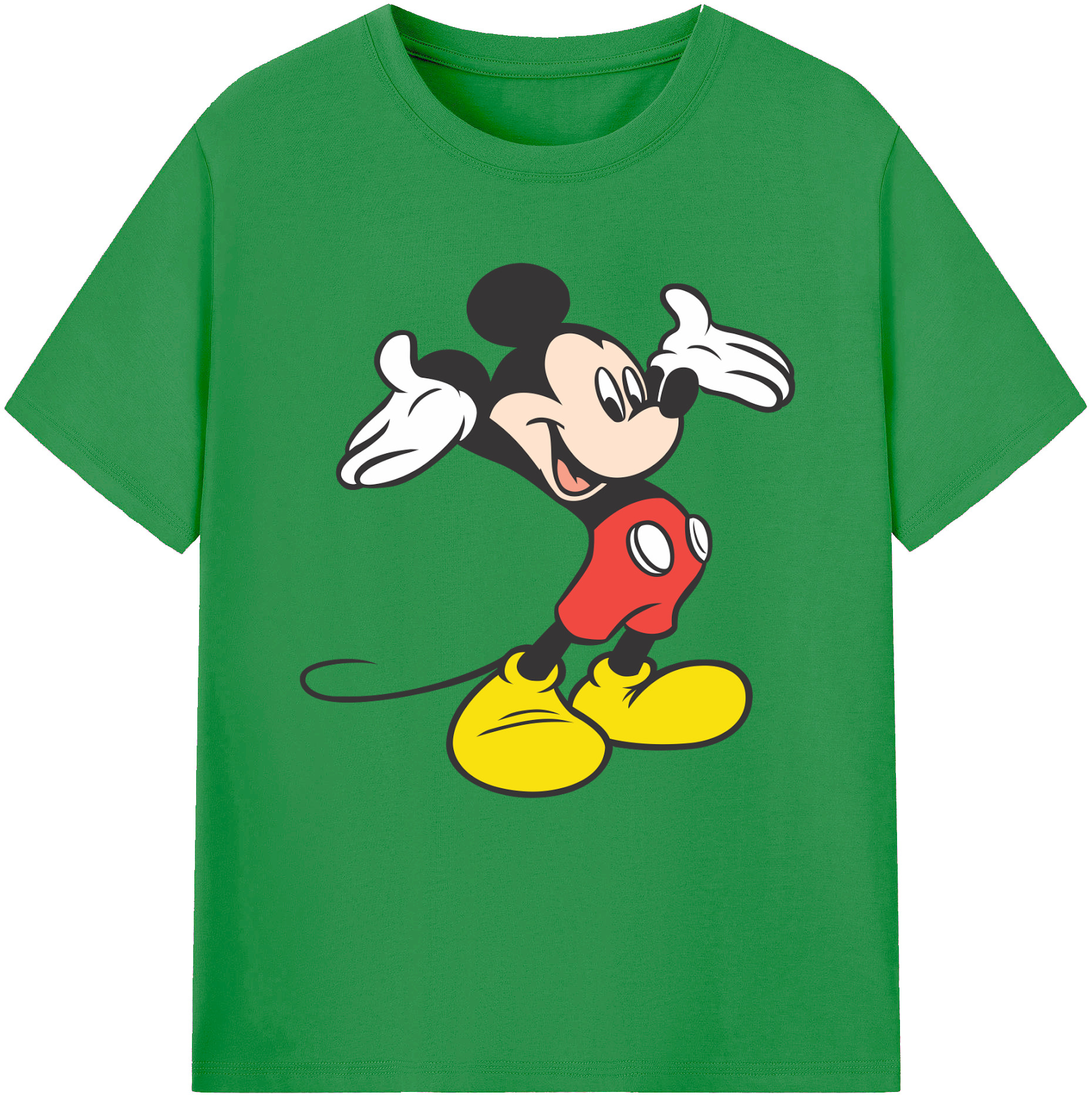 （画像用） ミッキーマウス Mickey Mouse レディースカジュアルプリントTシャツ（綿100％）