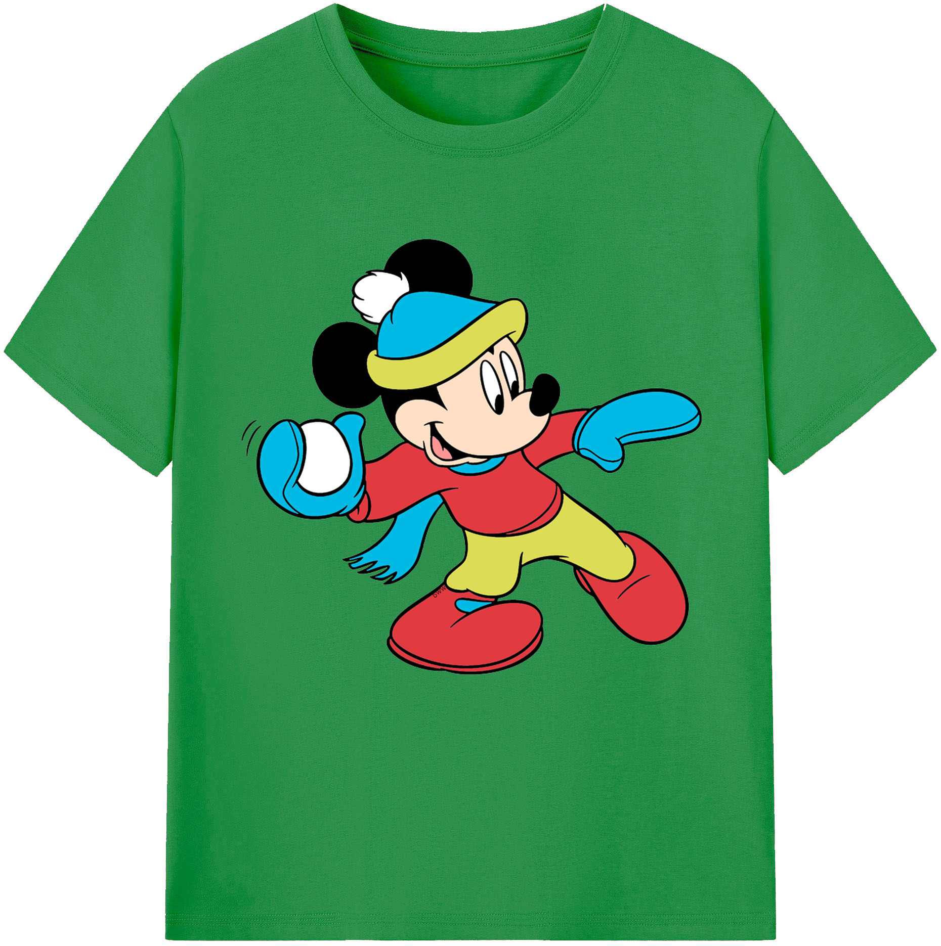（画像用） ミッキーマウス Mickey Mouse レディースカジュアルプリントTシャツ（綿100％）