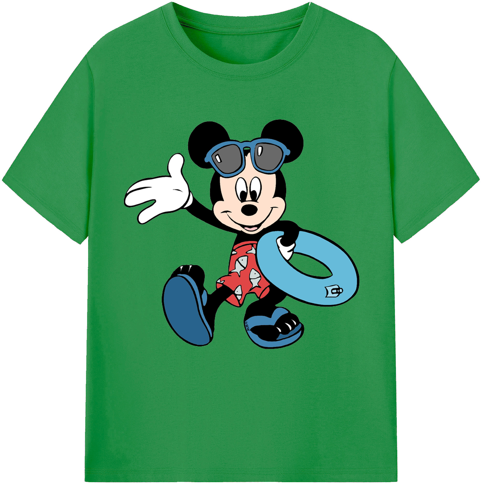 （画像用） ミッキーマウス Mickey Mouse レディースカジュアルプリントTシャツ（綿100％）