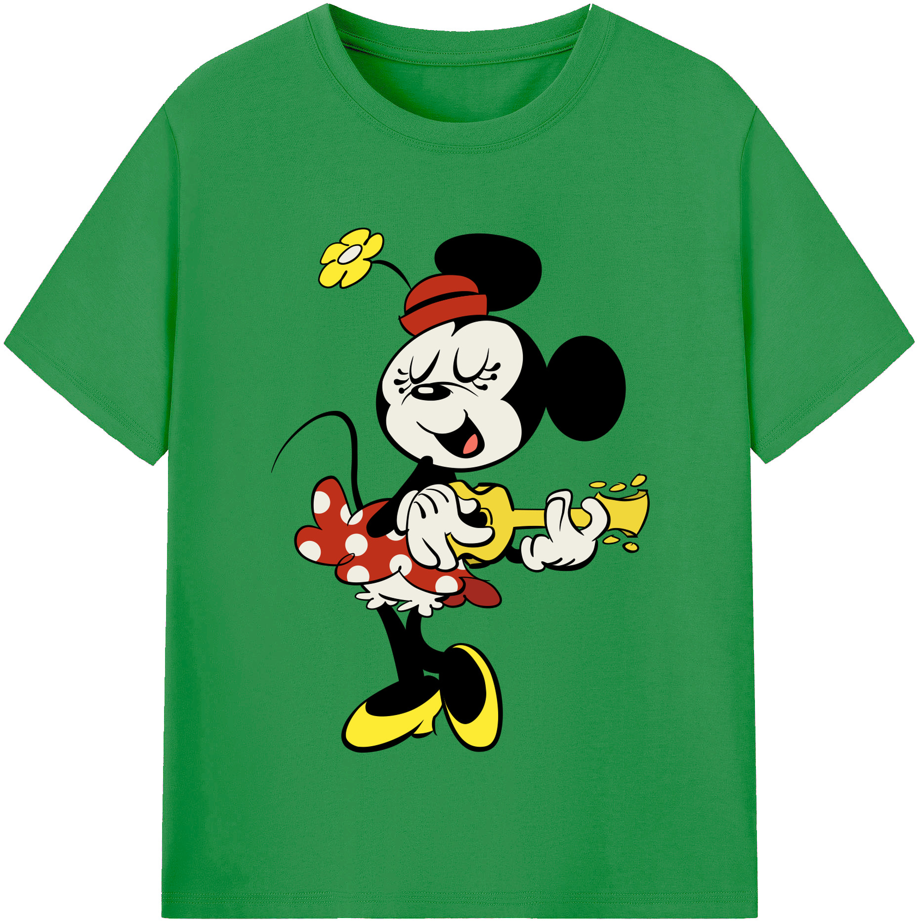 （画像用） ミッキーマウス Mickey Mouse レディースカジュアルプリントTシャツ（綿100％）