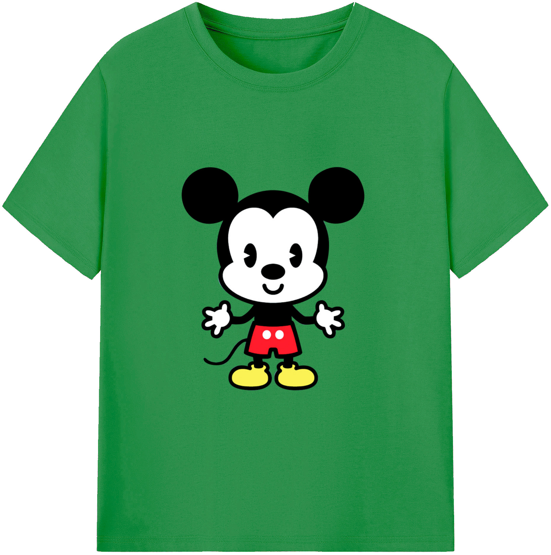 （画像用） ミッキーマウス Mickey Mouse レディースカジュアルプリントTシャツ（綿100％）