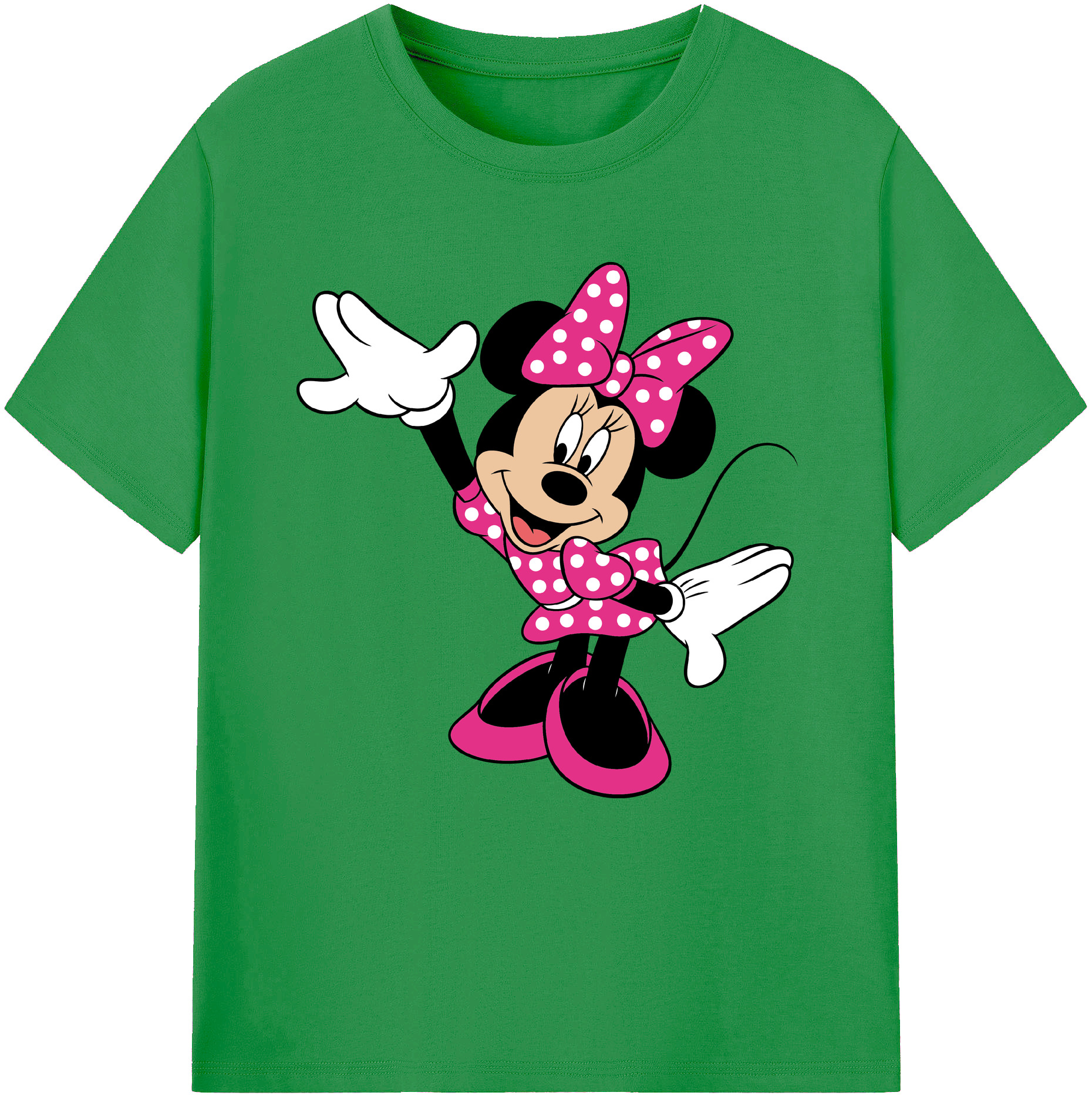 （画像用） ミッキーマウス Mickey Mouse レディースカジュアルプリントTシャツ（綿100％）