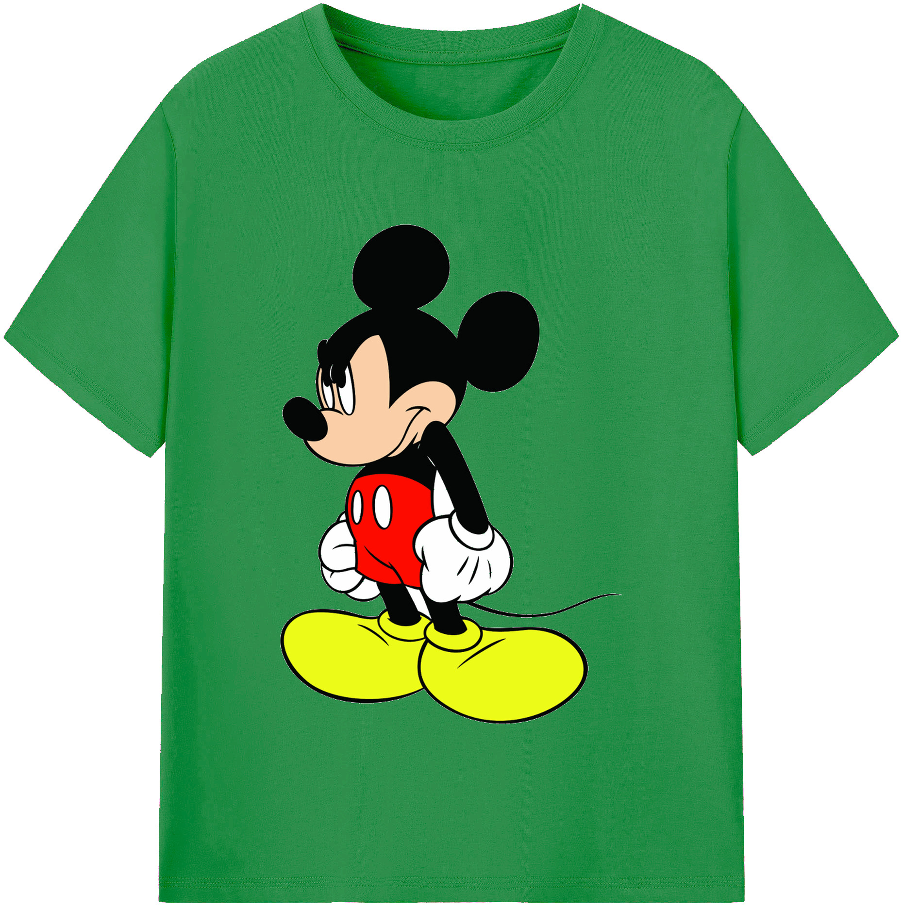 （画像用） ミッキーマウス Mickey Mouse レディースカジュアルプリントTシャツ（綿100％）