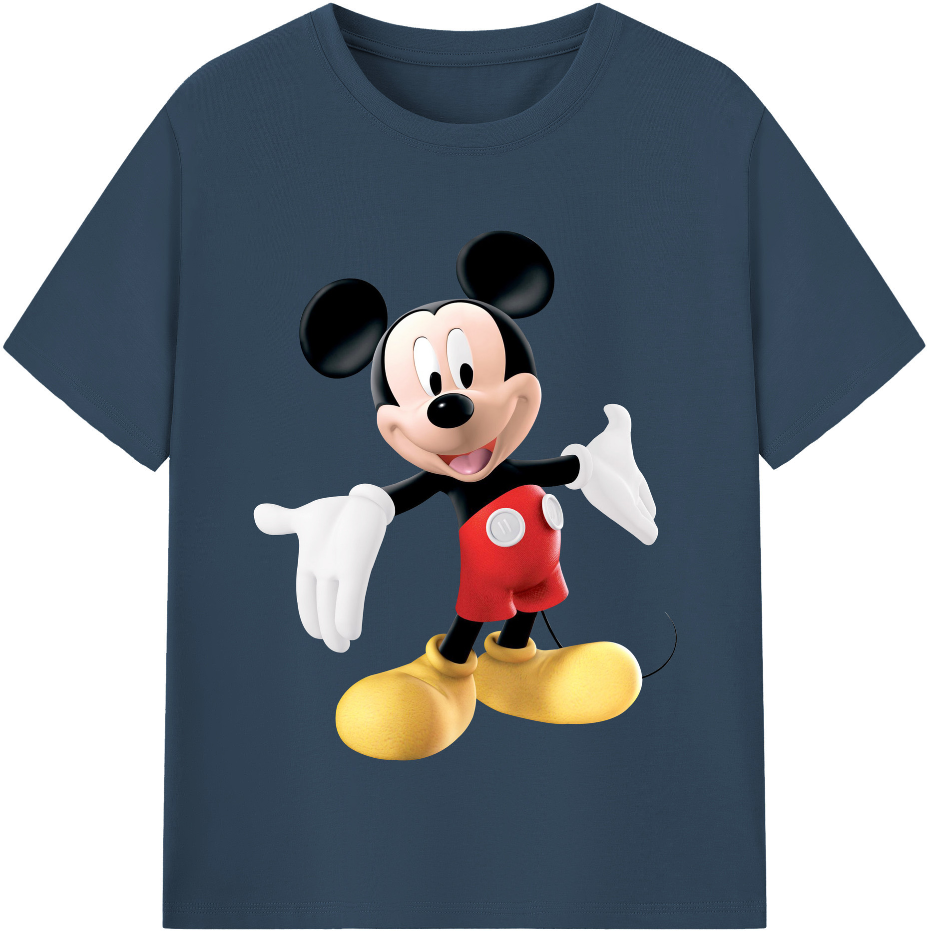 （画像用） ミッキーマウス Mickey Mouse レディースカジュアルプリントTシャツ（綿100％）