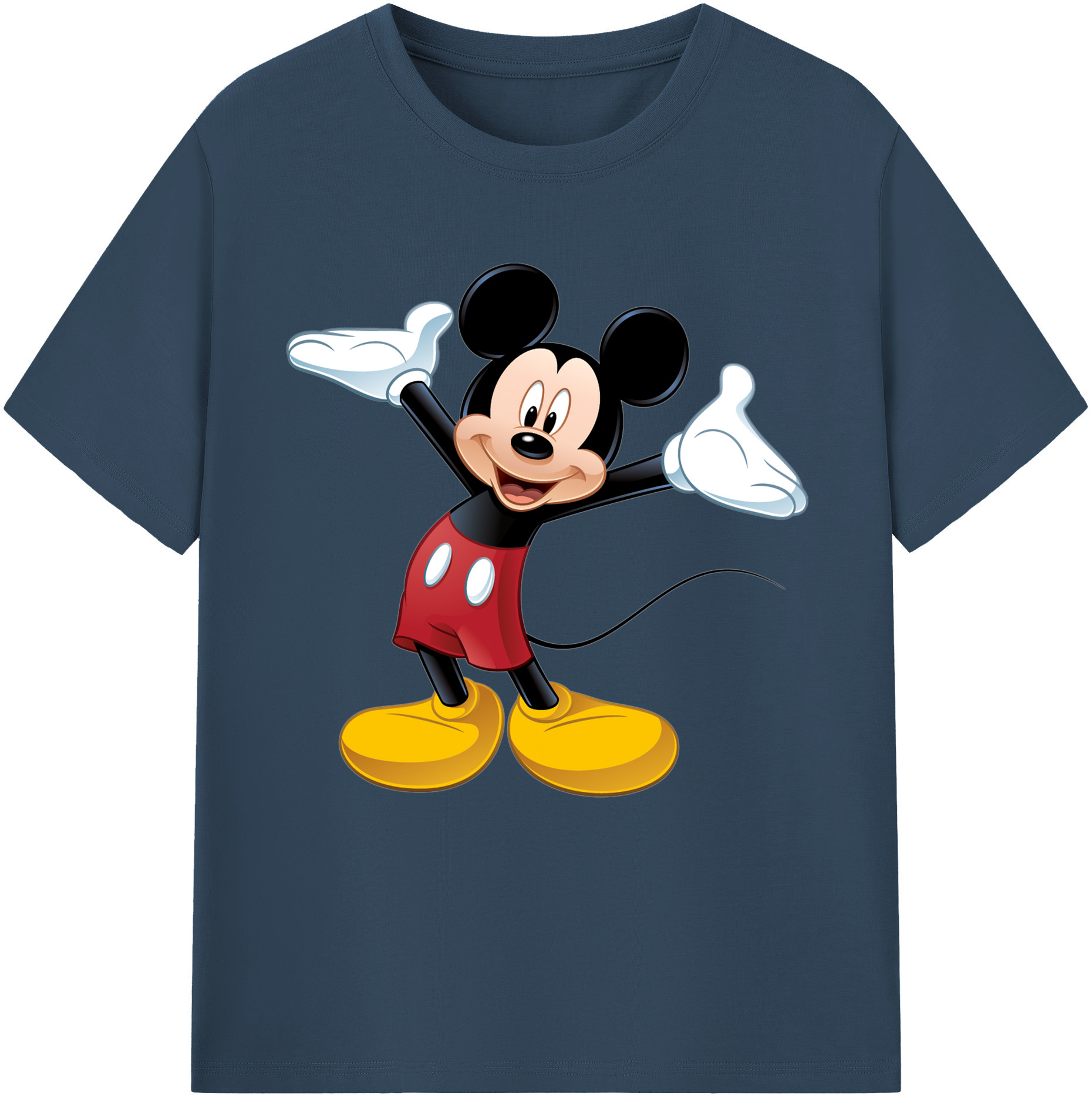 （画像用） ミッキーマウス Mickey Mouse レディースカジュアルプリントTシャツ（綿100％）