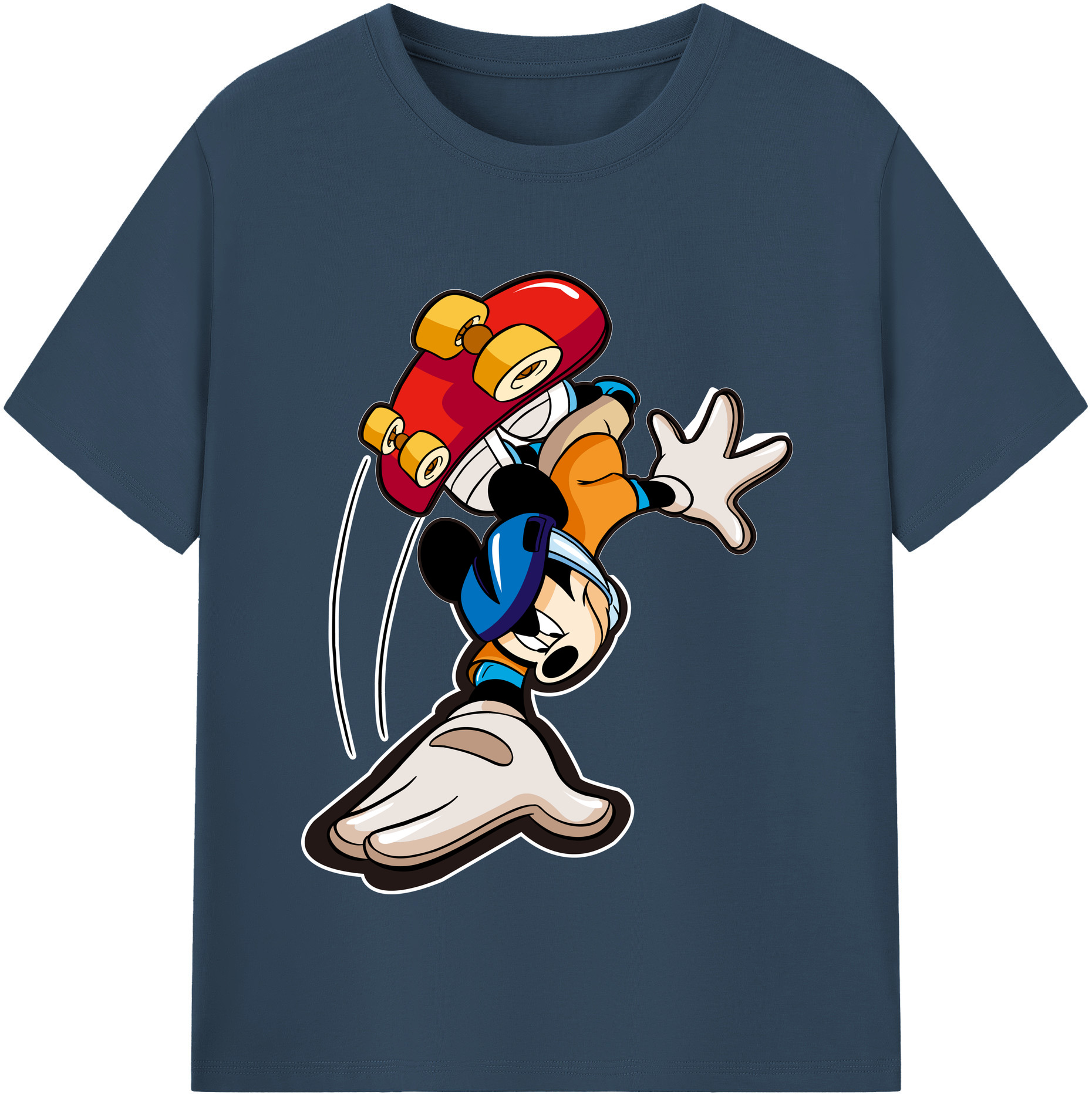 （画像用） ミッキーマウス Mickey Mouse レディースカジュアルプリントTシャツ（綿100％）