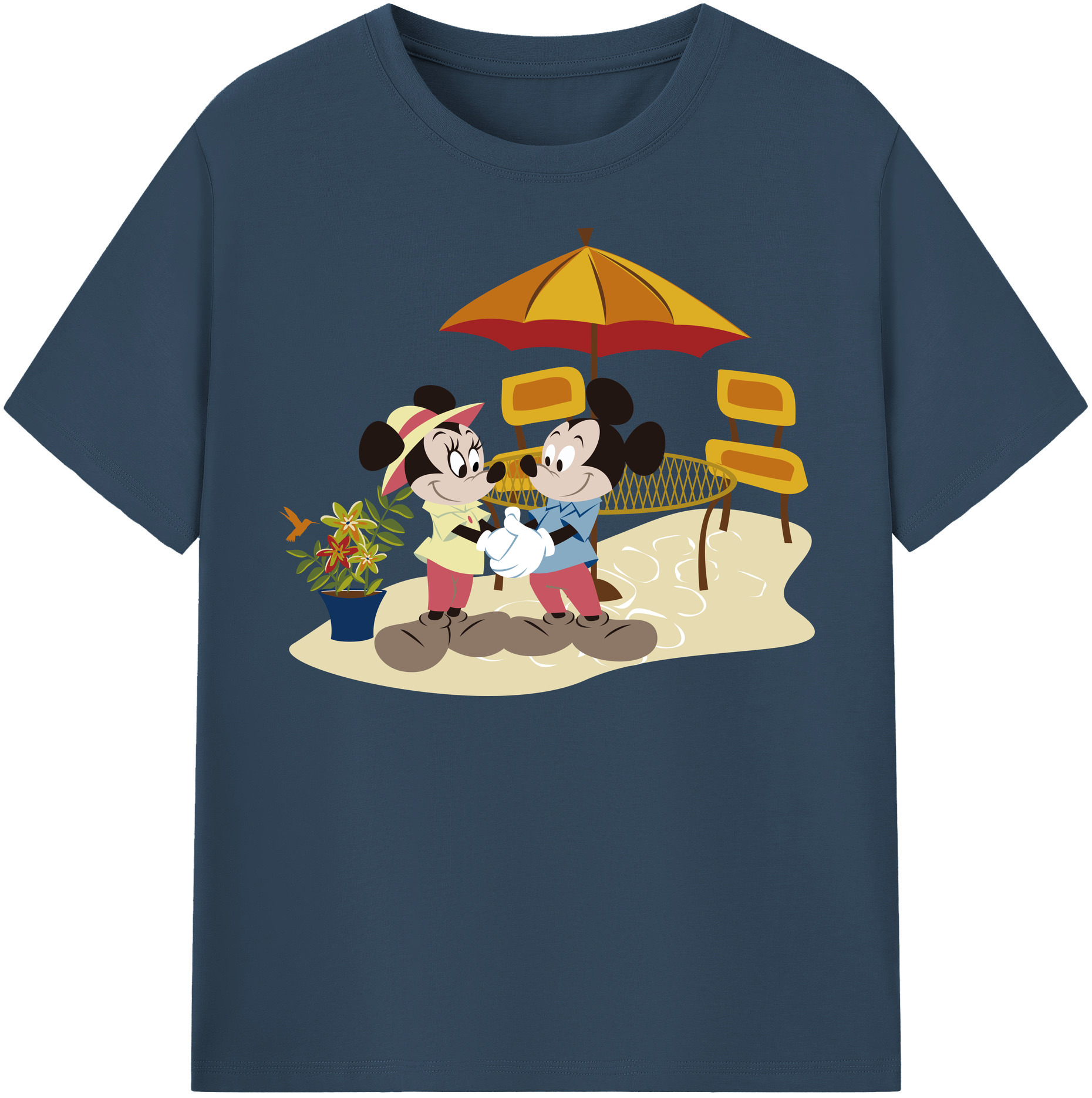 （画像用） ミッキーマウス Mickey Mouse レディースカジュアルプリントTシャツ（綿100％）