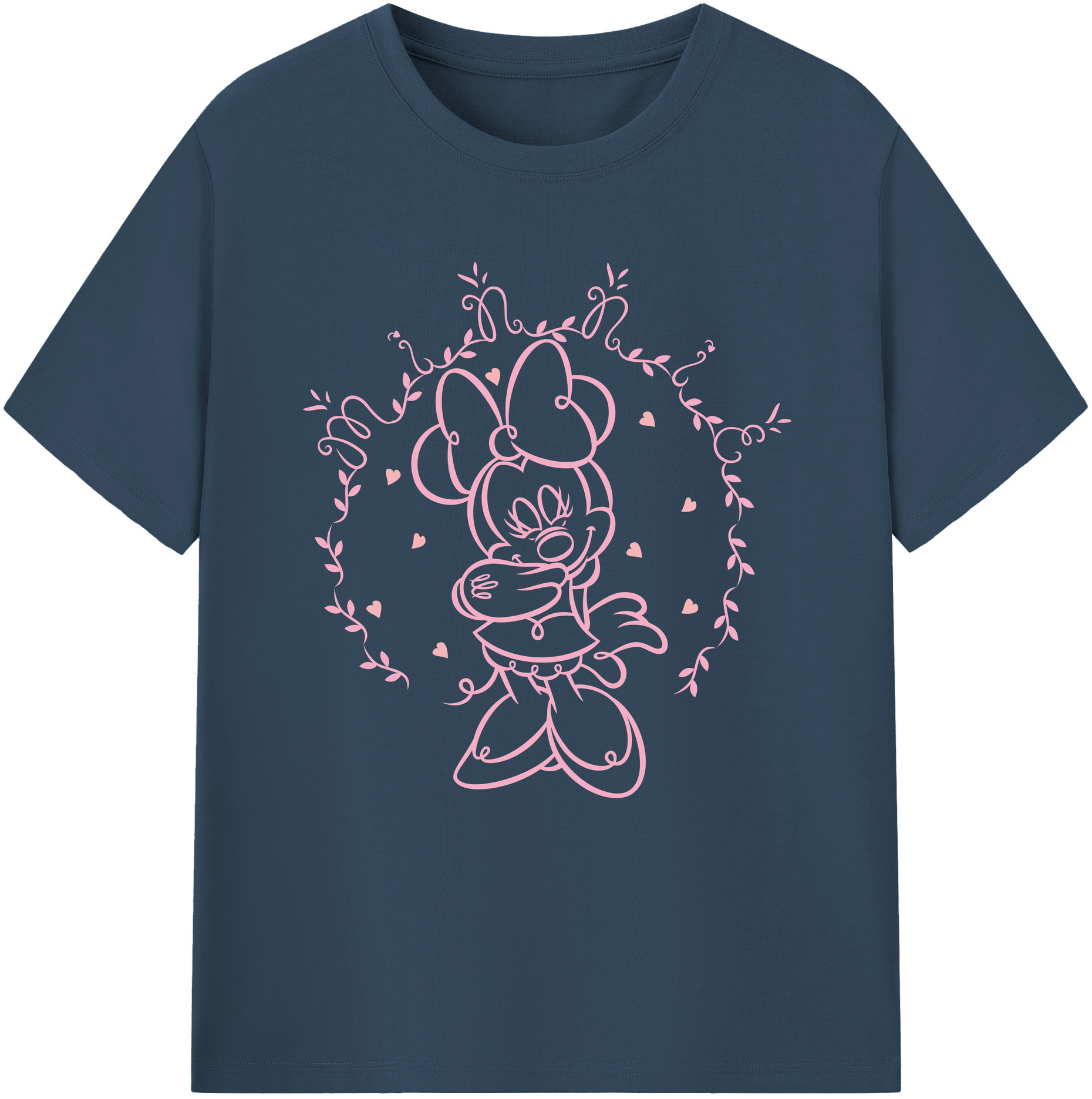 （画像用） ミッキーマウス Mickey Mouse レディースカジュアルプリントTシャツ（綿100％）
