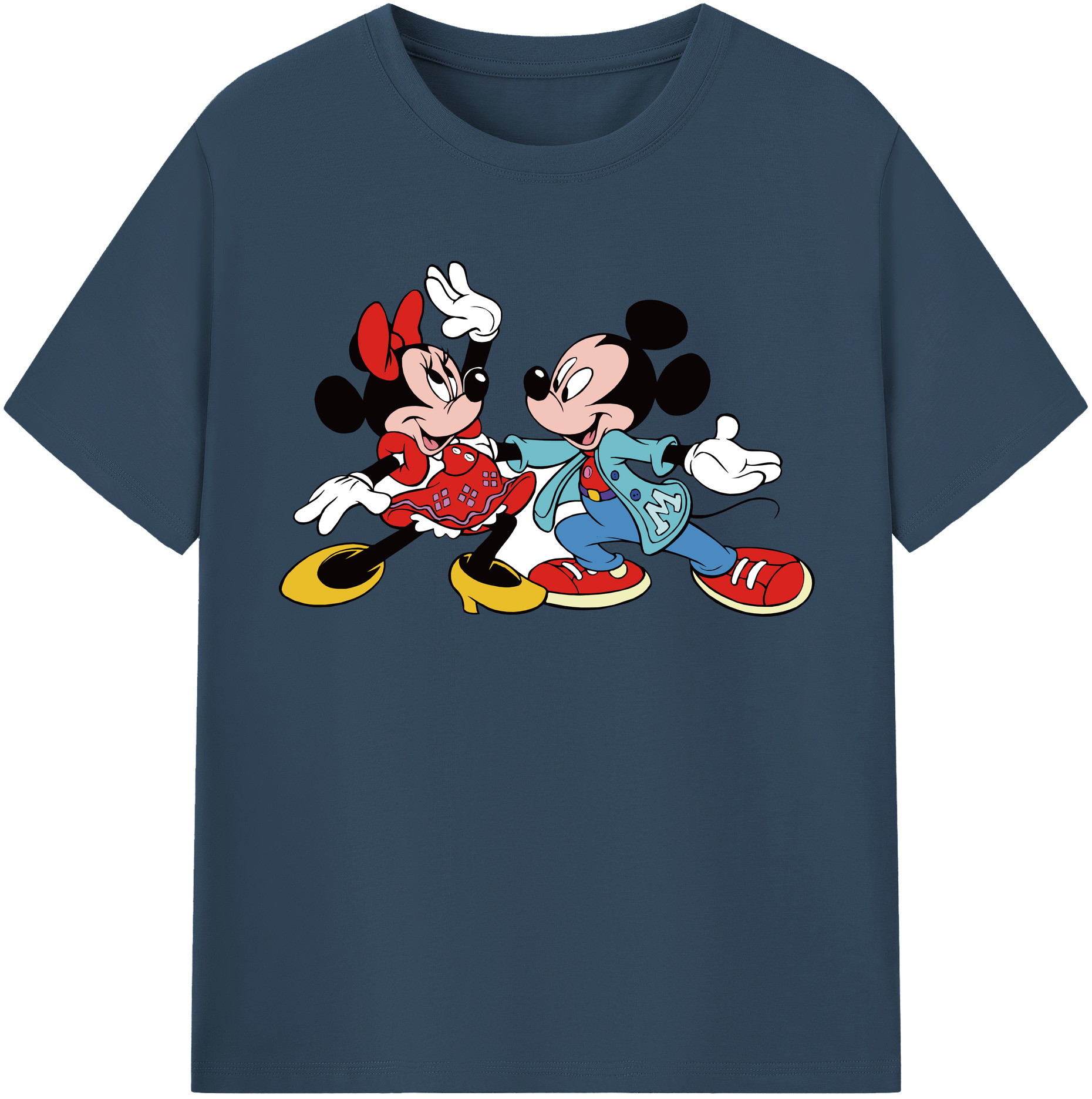（画像用） ミッキーマウス Mickey Mouse レディースカジュアルプリントTシャツ（綿100％）