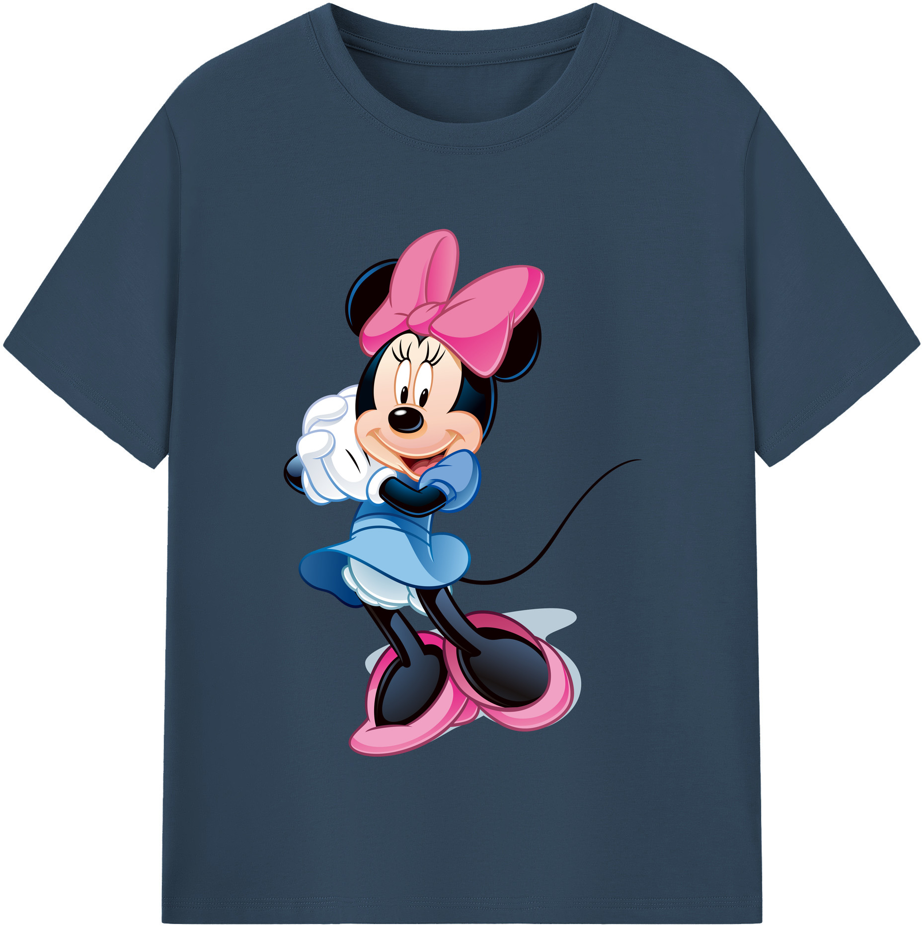 （画像用） ミッキーマウス Mickey Mouse レディースカジュアルプリントTシャツ（綿100％）