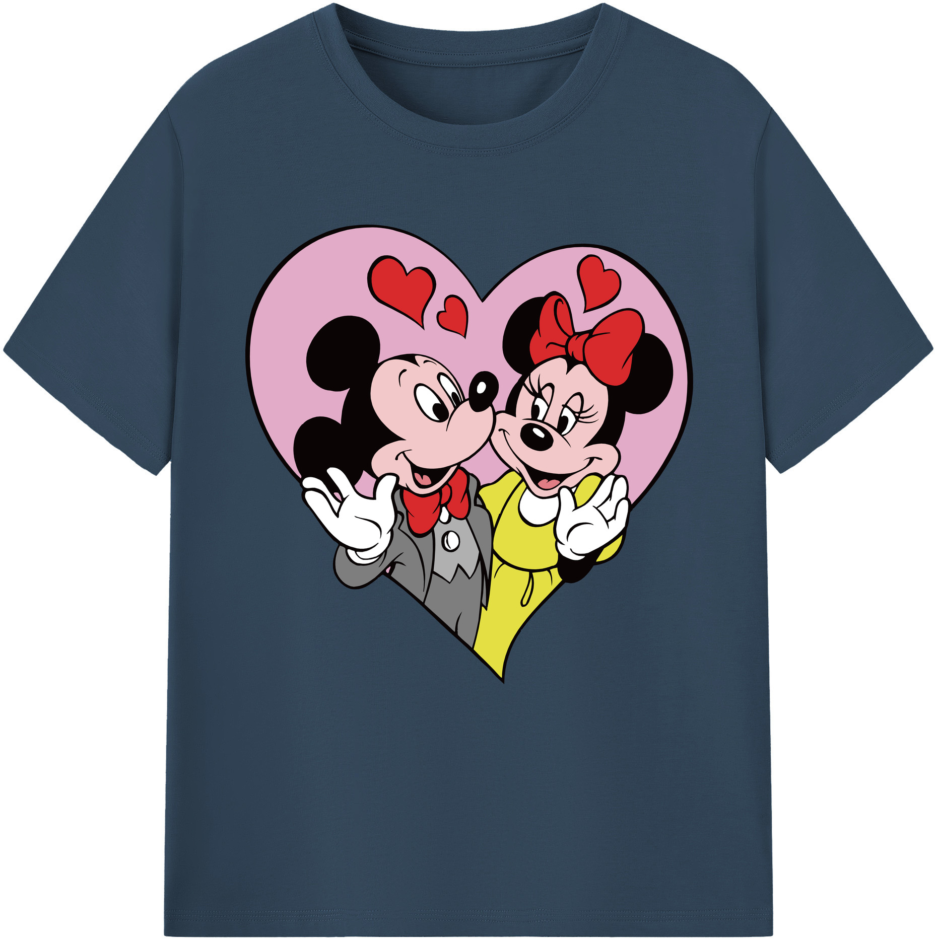 （画像用） ミッキーマウス Mickey Mouse レディースカジュアルプリントTシャツ（綿100％）