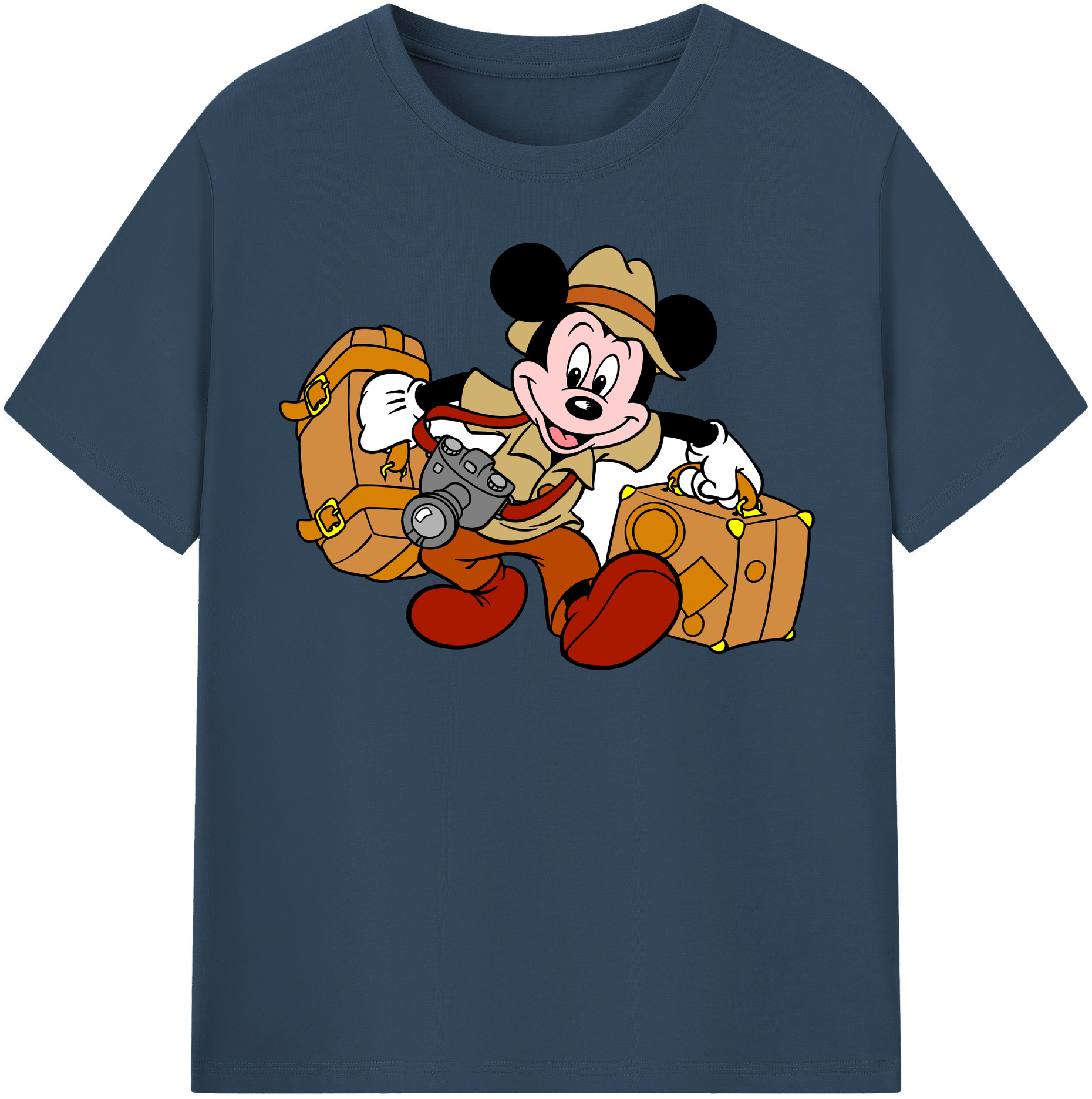 （画像用） ミッキーマウス Mickey Mouse レディースカジュアルプリントTシャツ（綿100％）