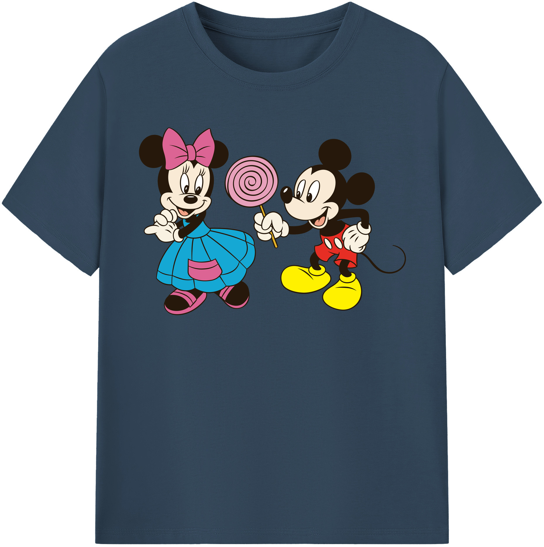 （画像用） ミッキーマウス Mickey Mouse レディースカジュアルプリントTシャツ（綿100％）