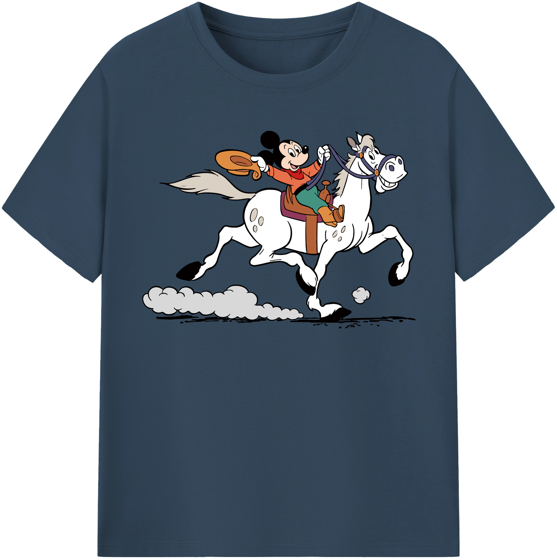 （画像用） ミッキーマウス Mickey Mouse レディースカジュアルプリントTシャツ（綿100％）