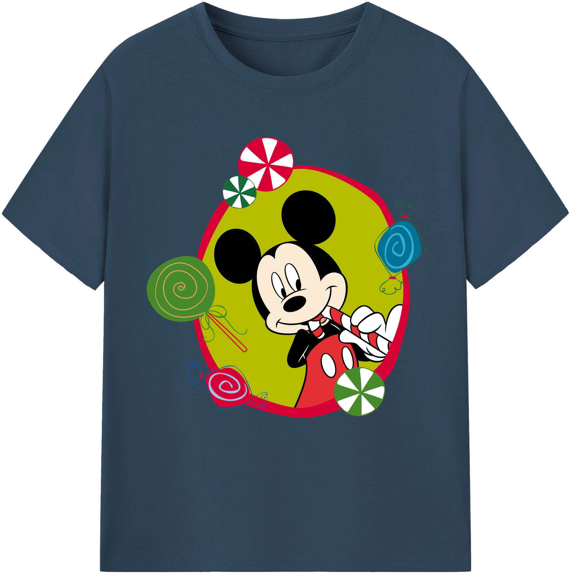 （画像用） ミッキーマウス Mickey Mouse レディースカジュアルプリントTシャツ（綿100％）