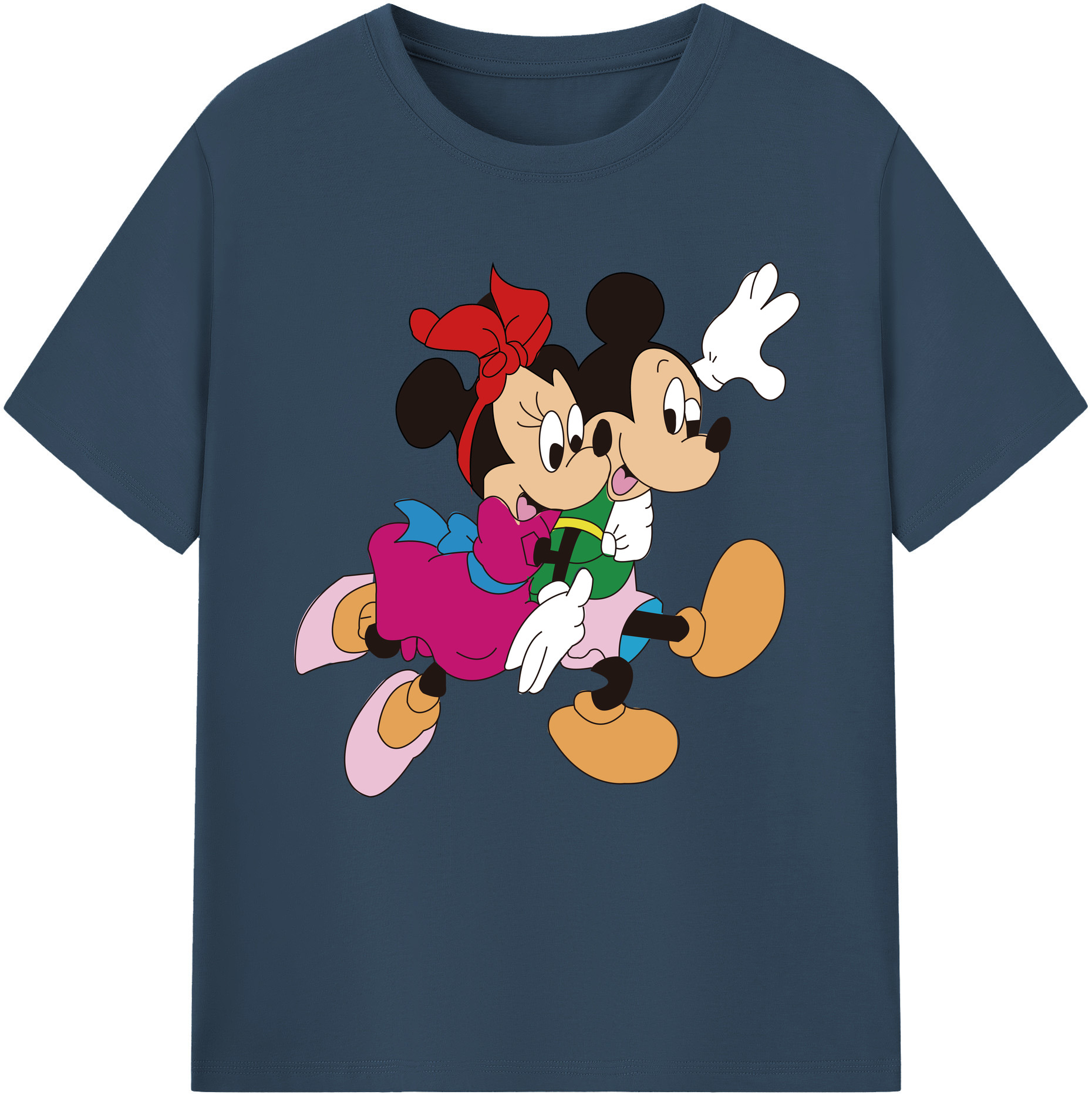 （画像用） ミッキーマウス Mickey Mouse レディースカジュアルプリントTシャツ（綿100％）
