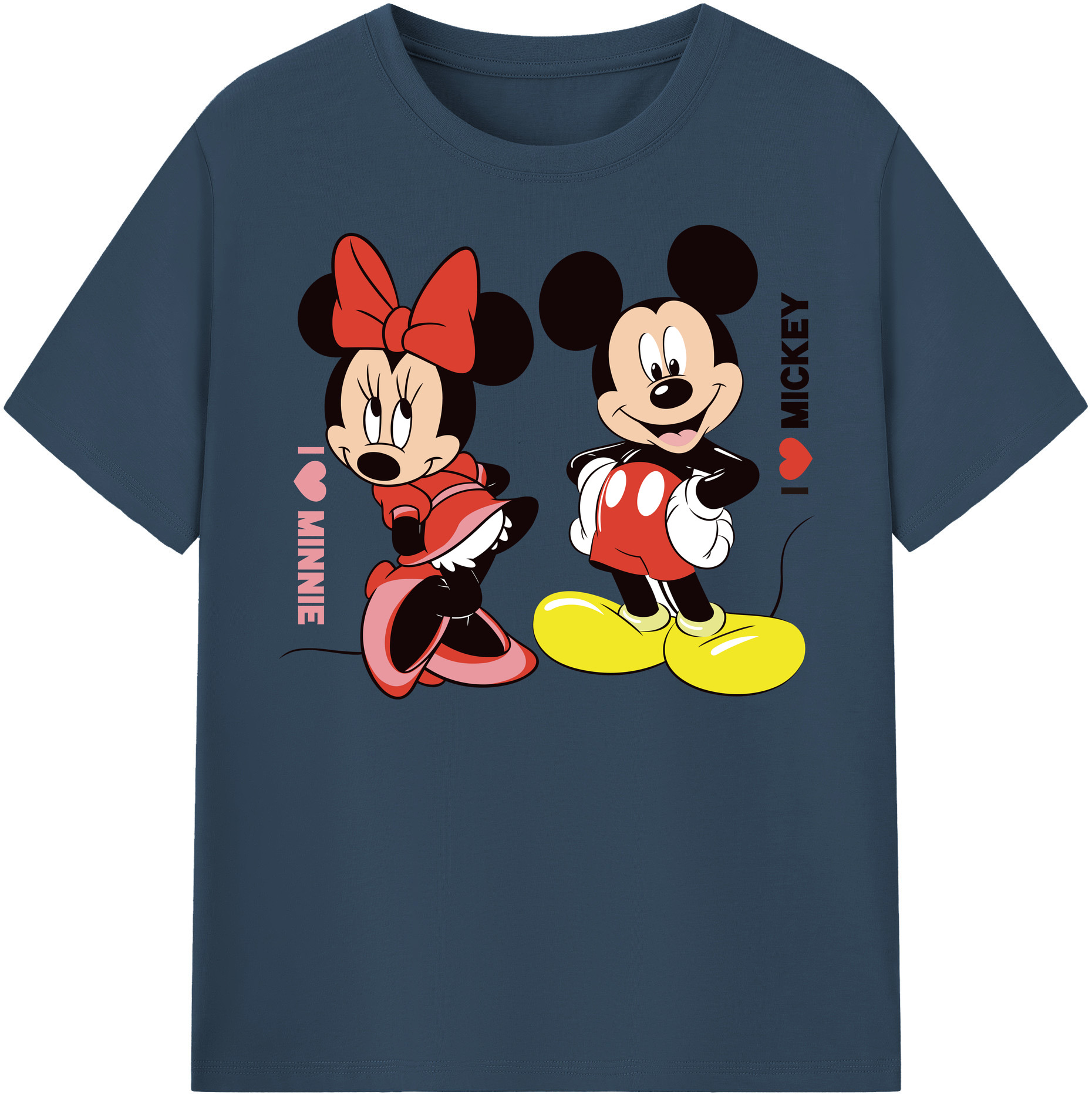 （画像用） ミッキーマウス Mickey Mouse レディースカジュアルプリントTシャツ（綿100％）