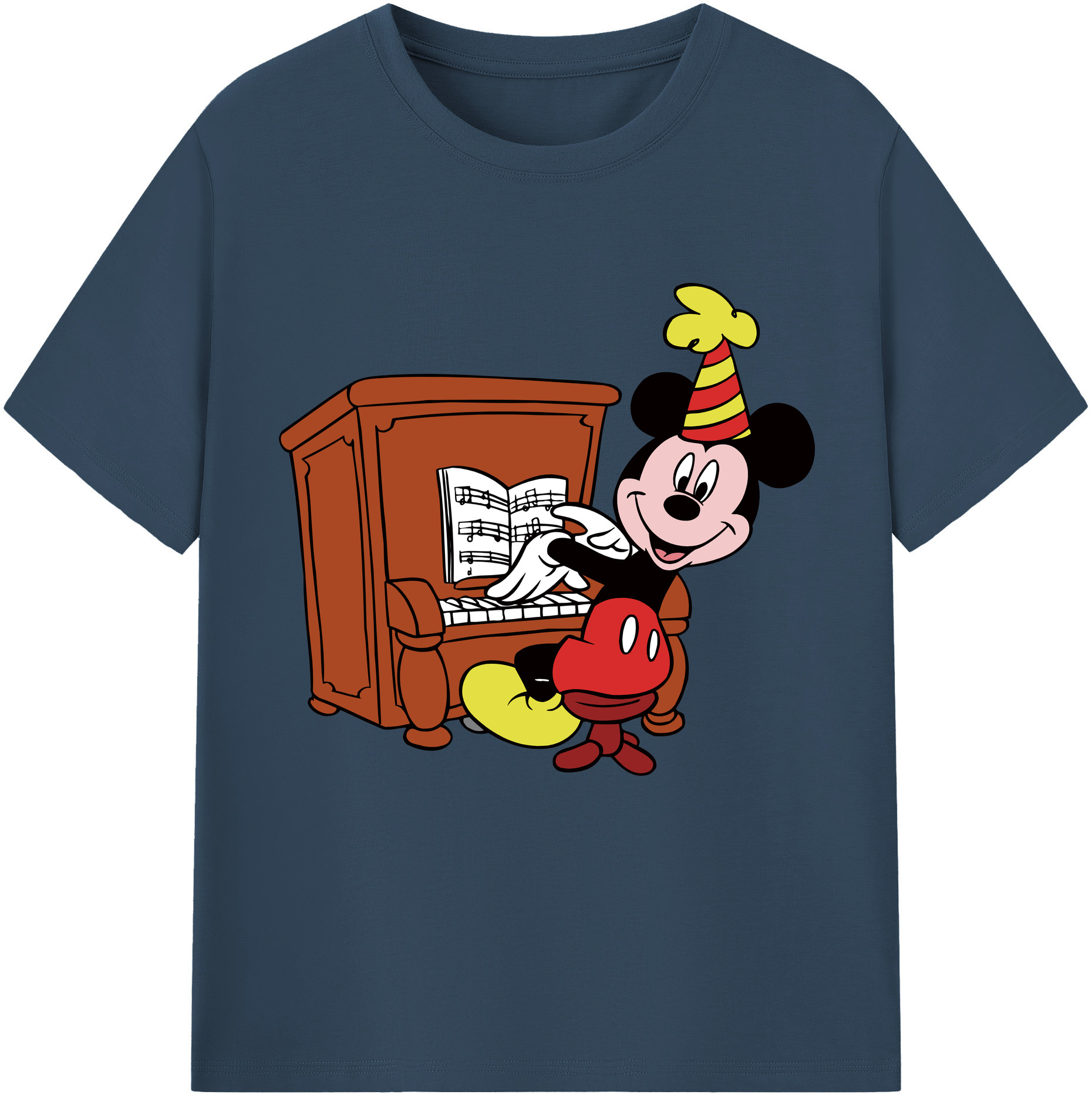 （画像用） ミッキーマウス Mickey Mouse レディースカジュアルプリントTシャツ（綿100％）