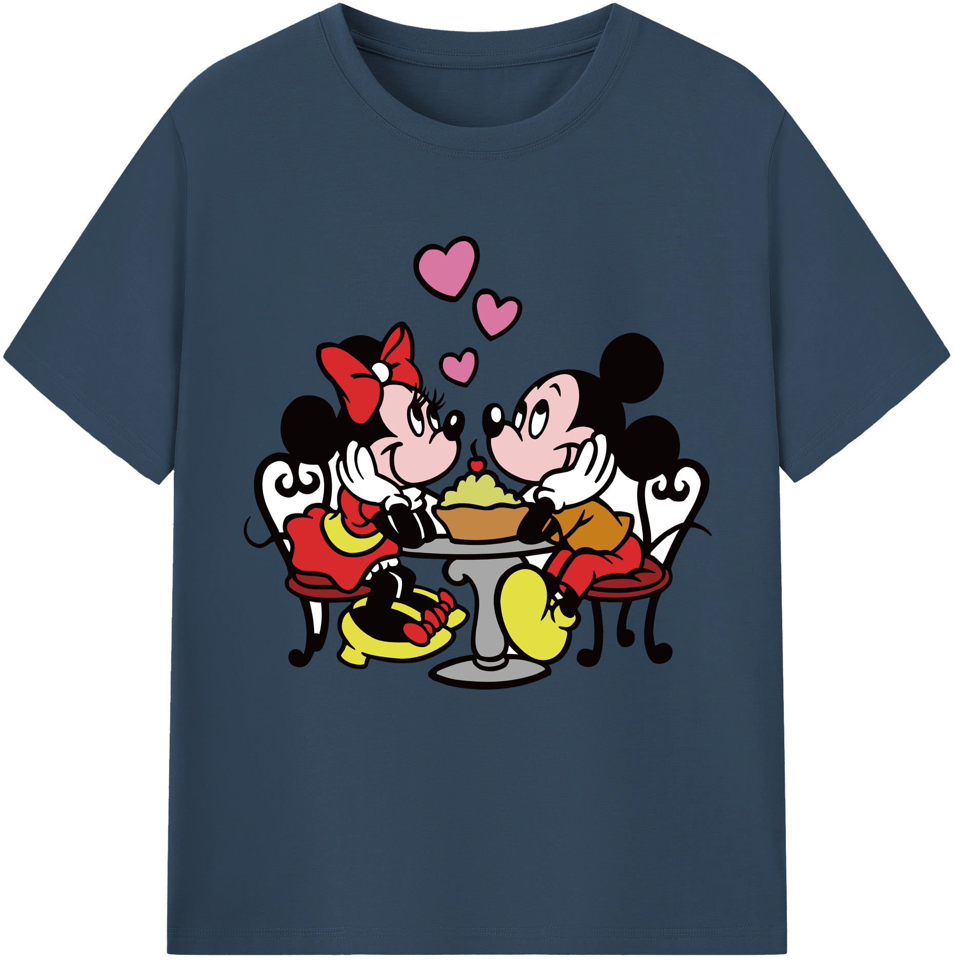 （画像用） ミッキーマウス Mickey Mouse レディースカジュアルプリントTシャツ（綿100％）