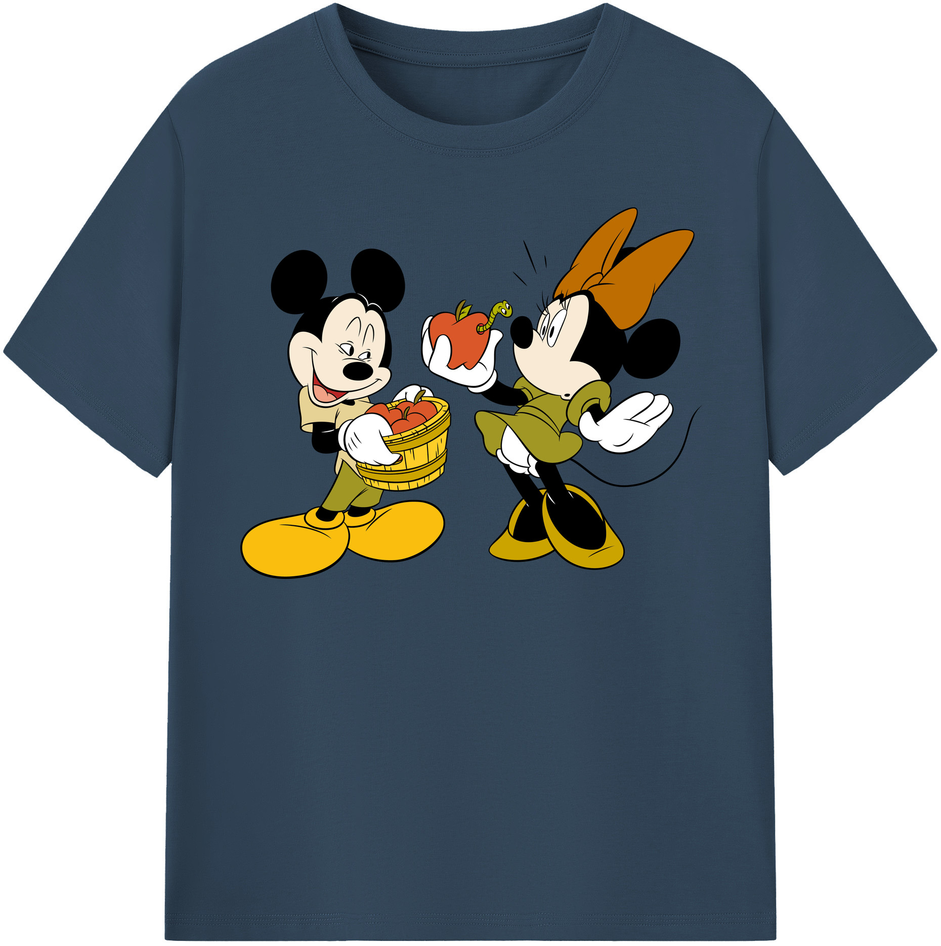 （画像用） ミッキーマウス Mickey Mouse レディースカジュアルプリントTシャツ（綿100％）