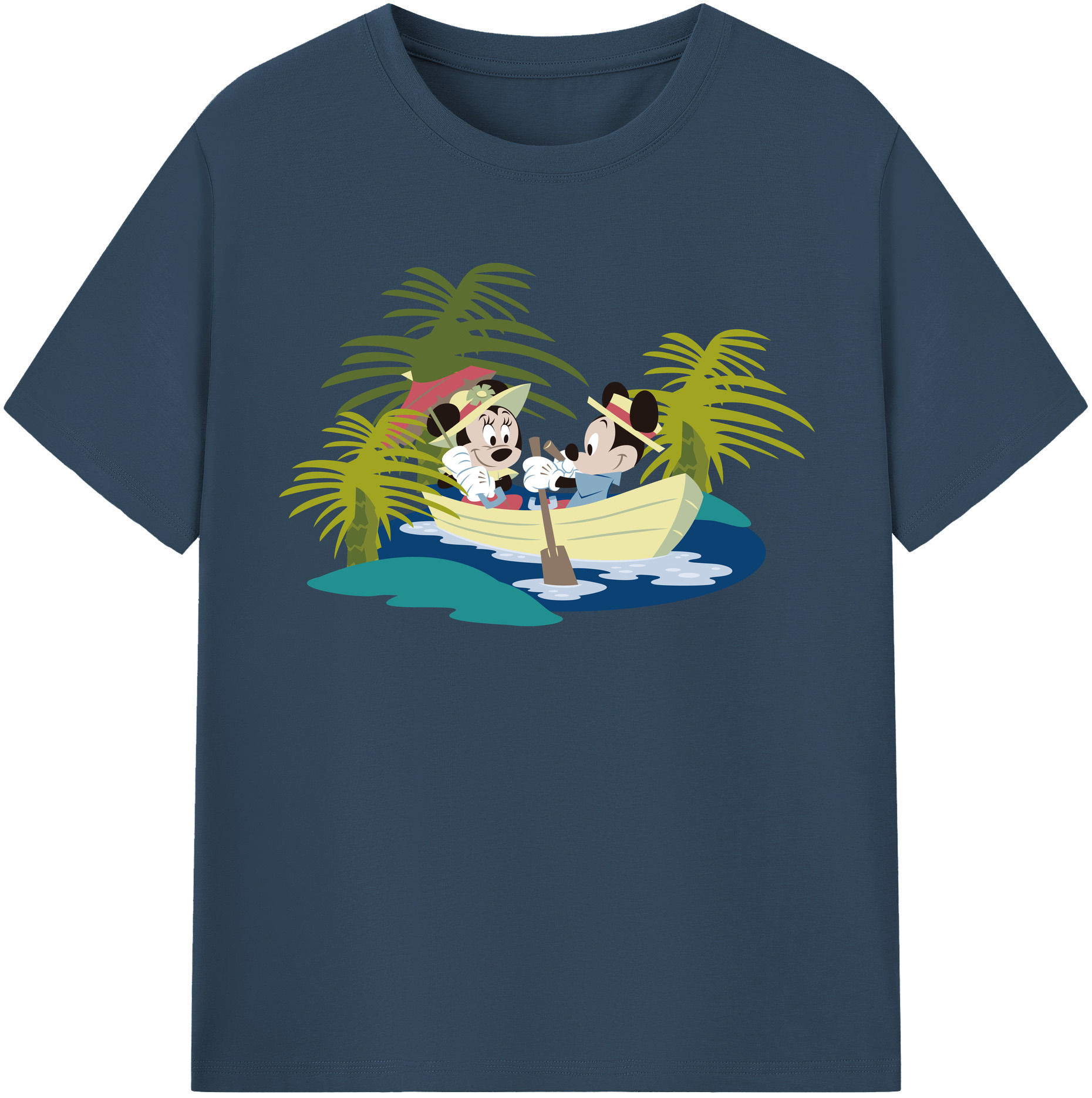 （画像用） ミッキーマウス Mickey Mouse レディースカジュアルプリントTシャツ（綿100％）